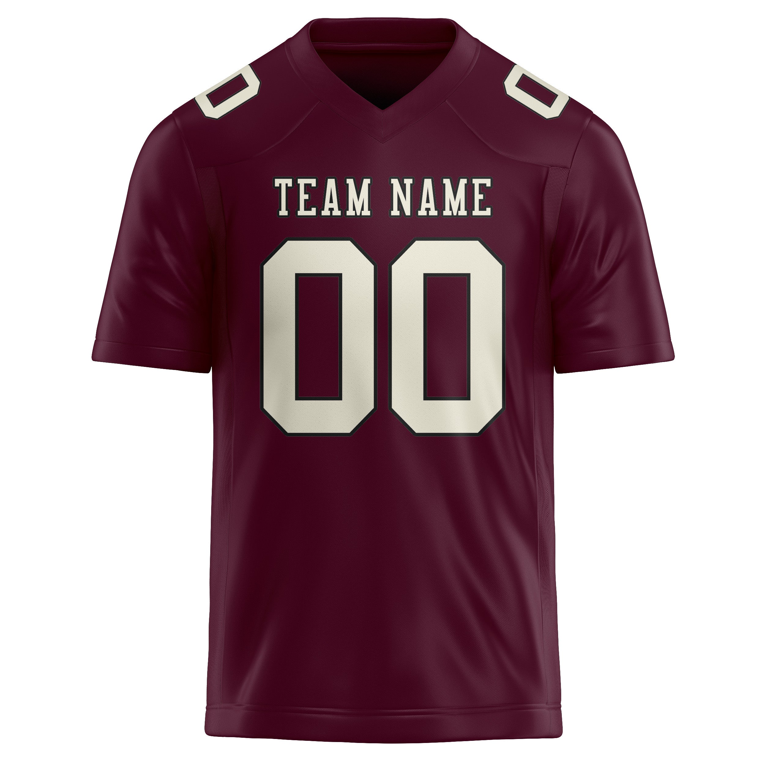 Custom Coral Red Cream Football Jersey