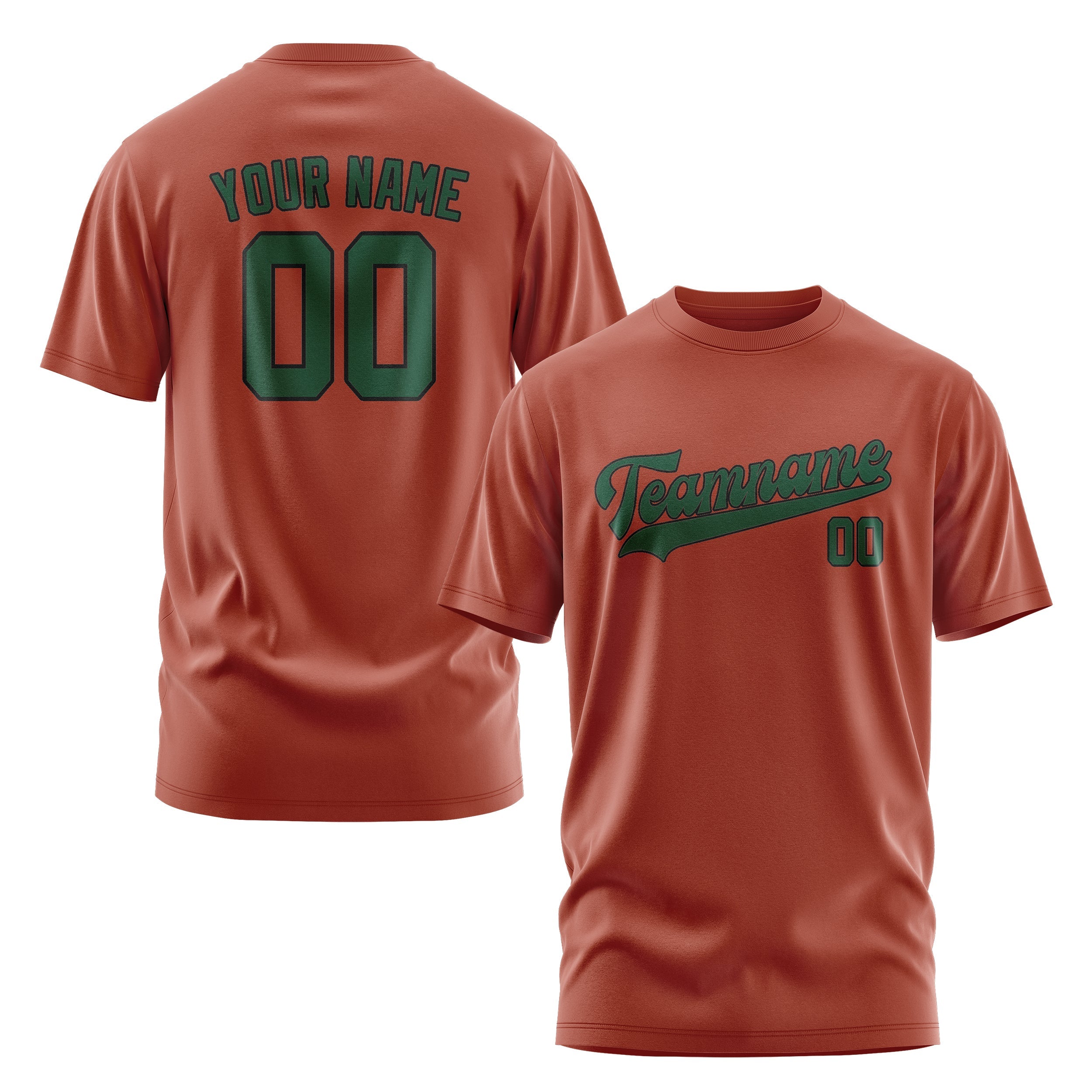 Custom Coral Red Green T-Shirt