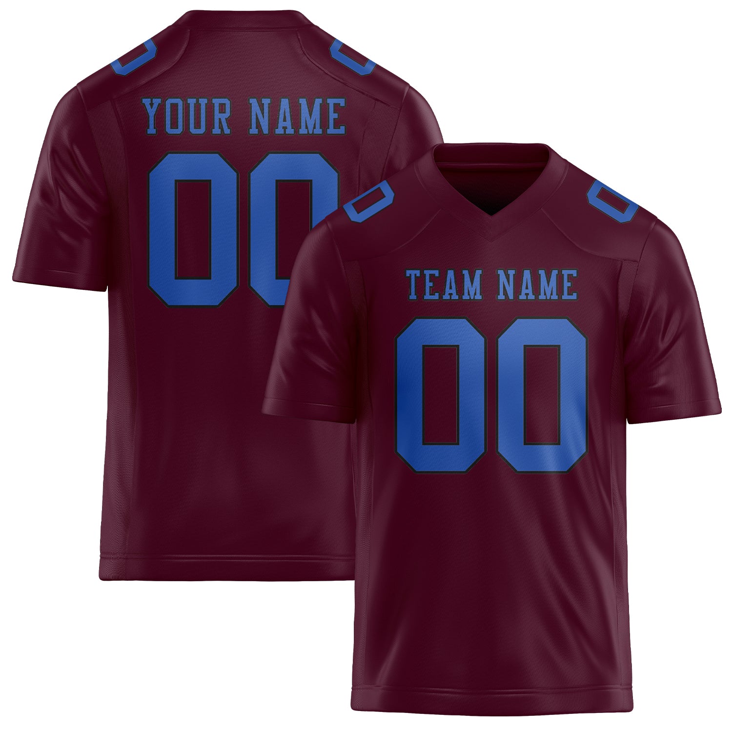 Custom Coral Red Sky Blue Football Jersey