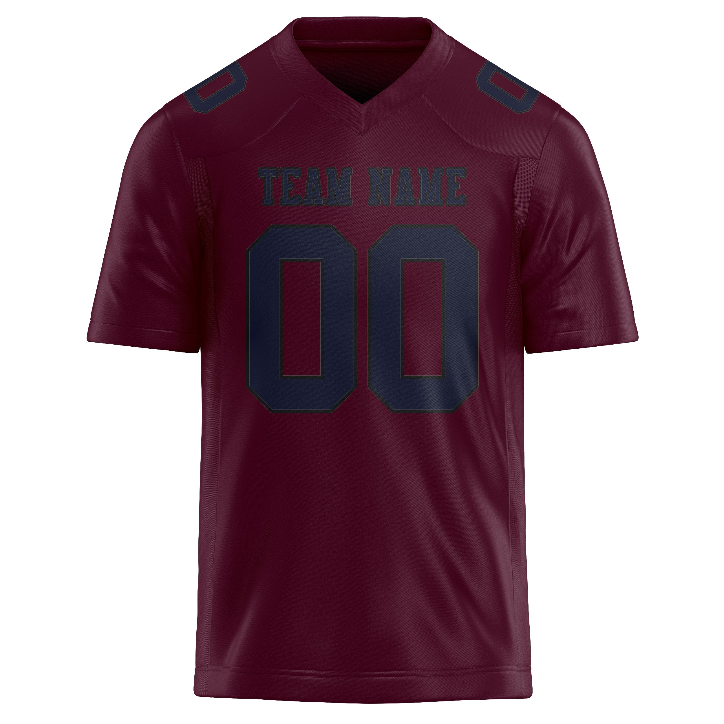 Custom Coral Red Navy Football Jersey