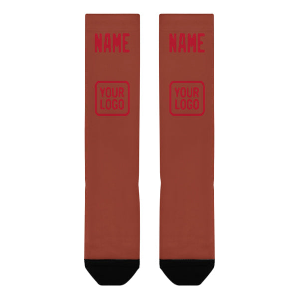 Custom Coral Red Red Knee-High Sock