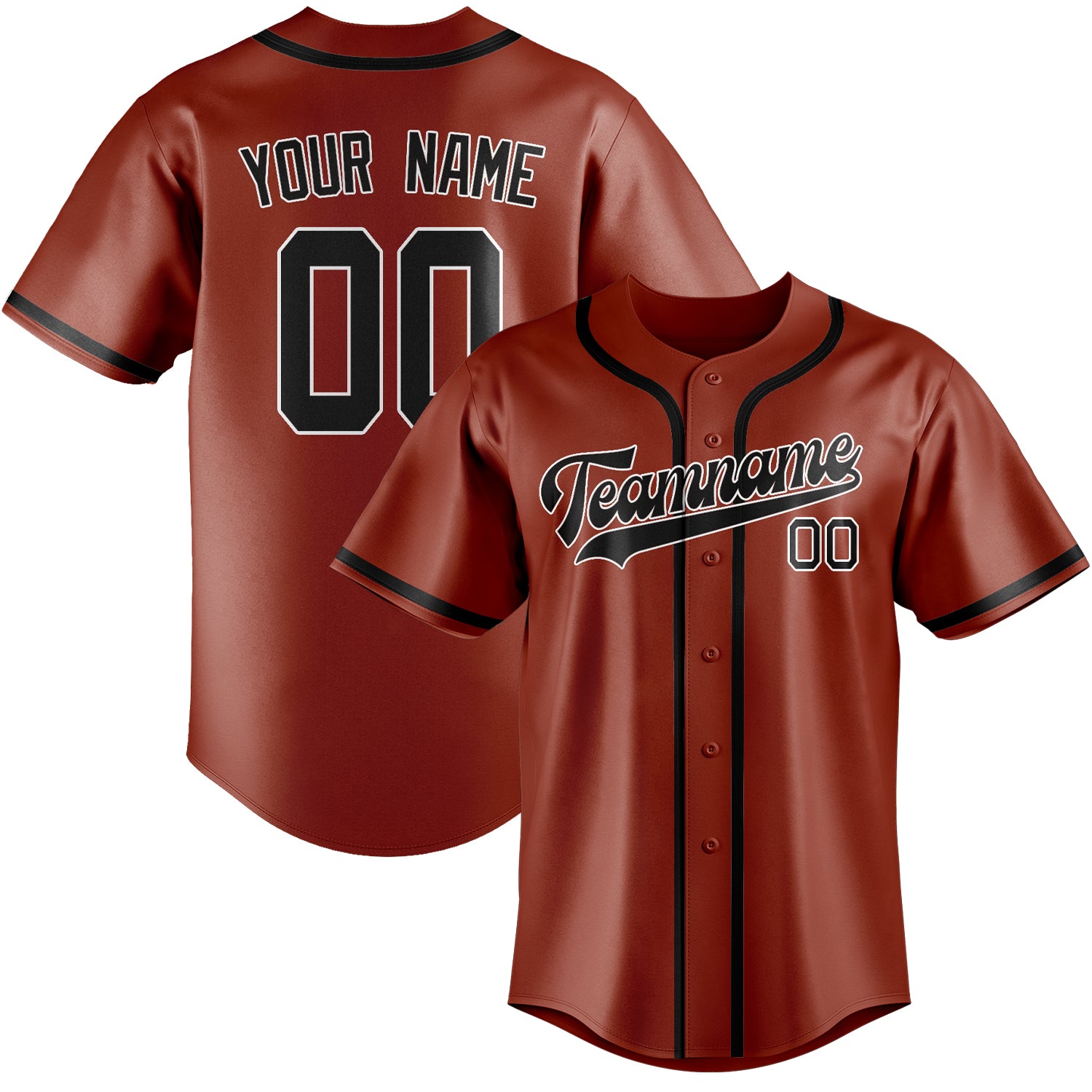 Custom Coral Red Black Baseball Jersey