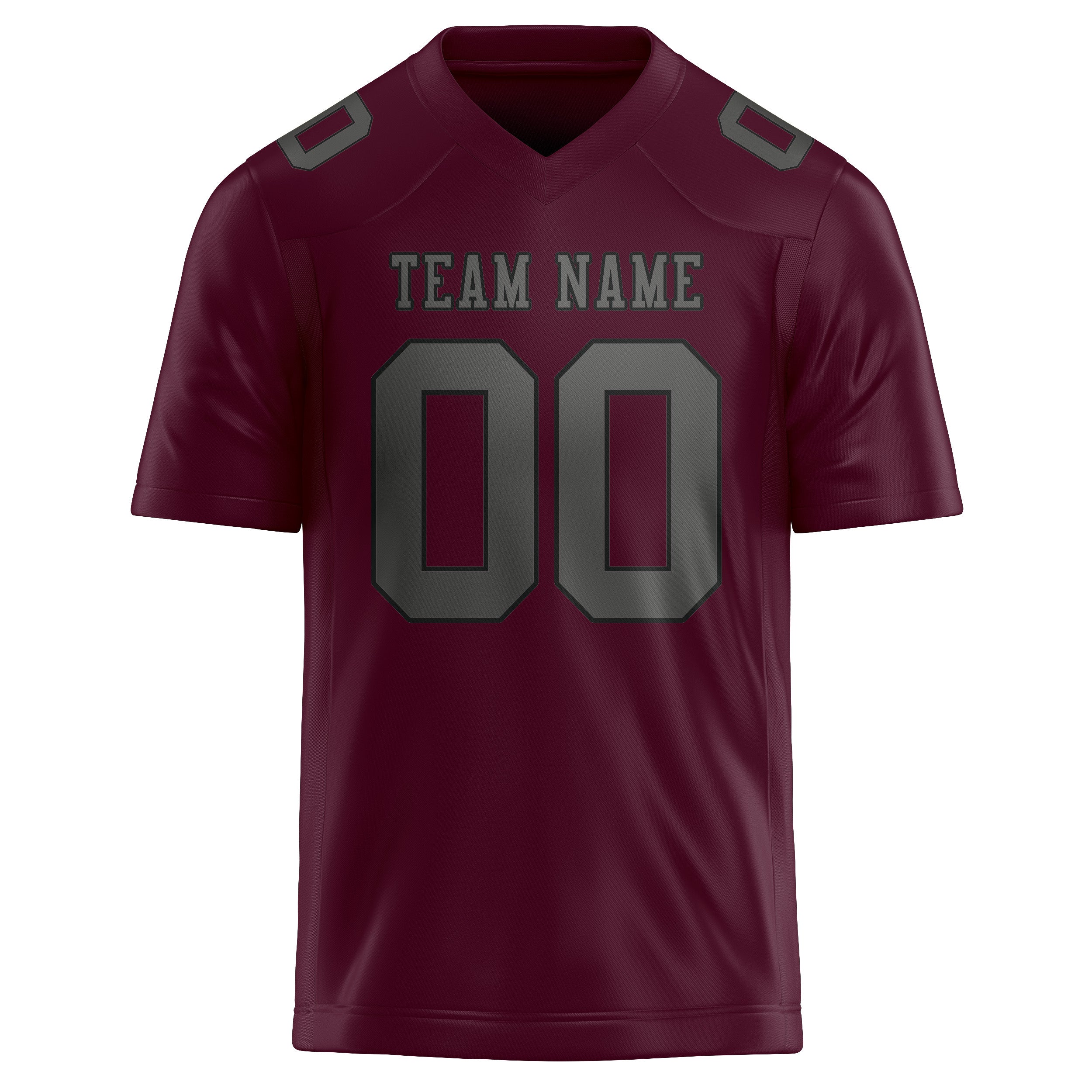 Custom Coral Red Dark Grey Football Jersey