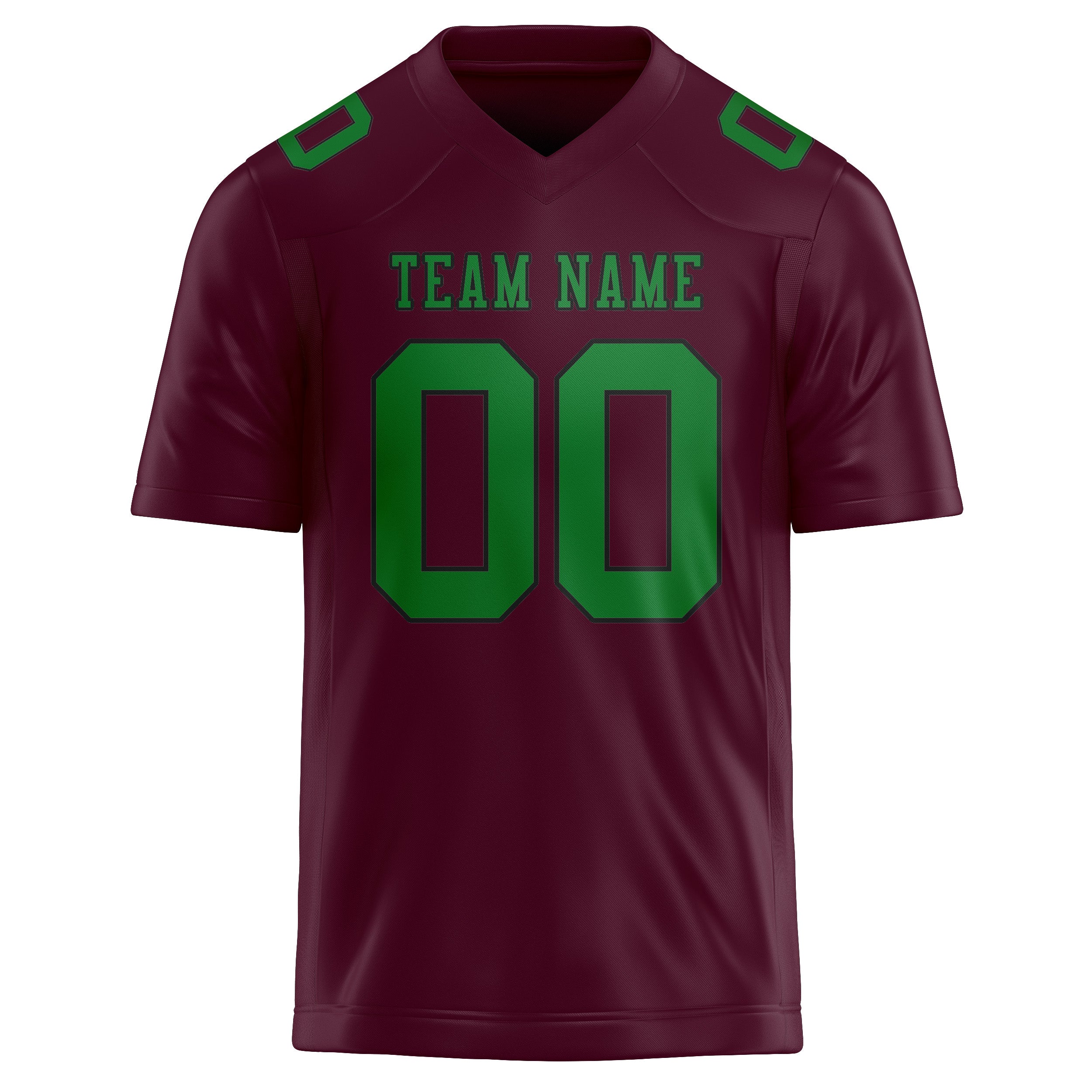 Custom Coral Red Emerald Green Football Jersey