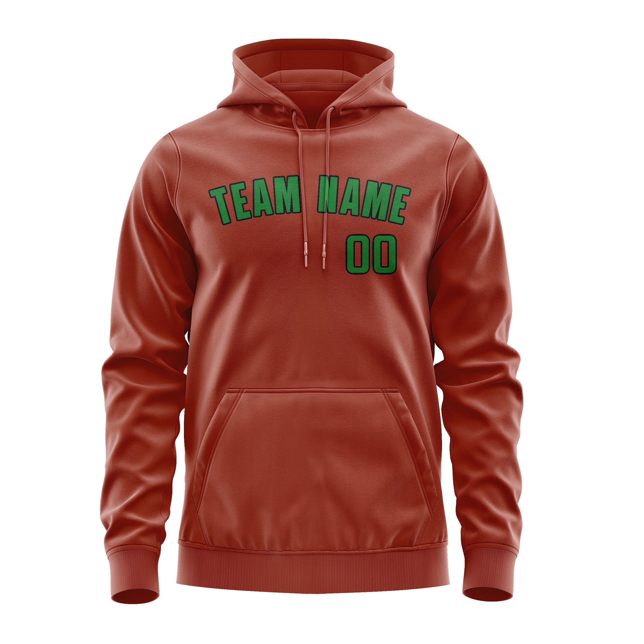 Custom Coral Red Emerald Green Hoodie