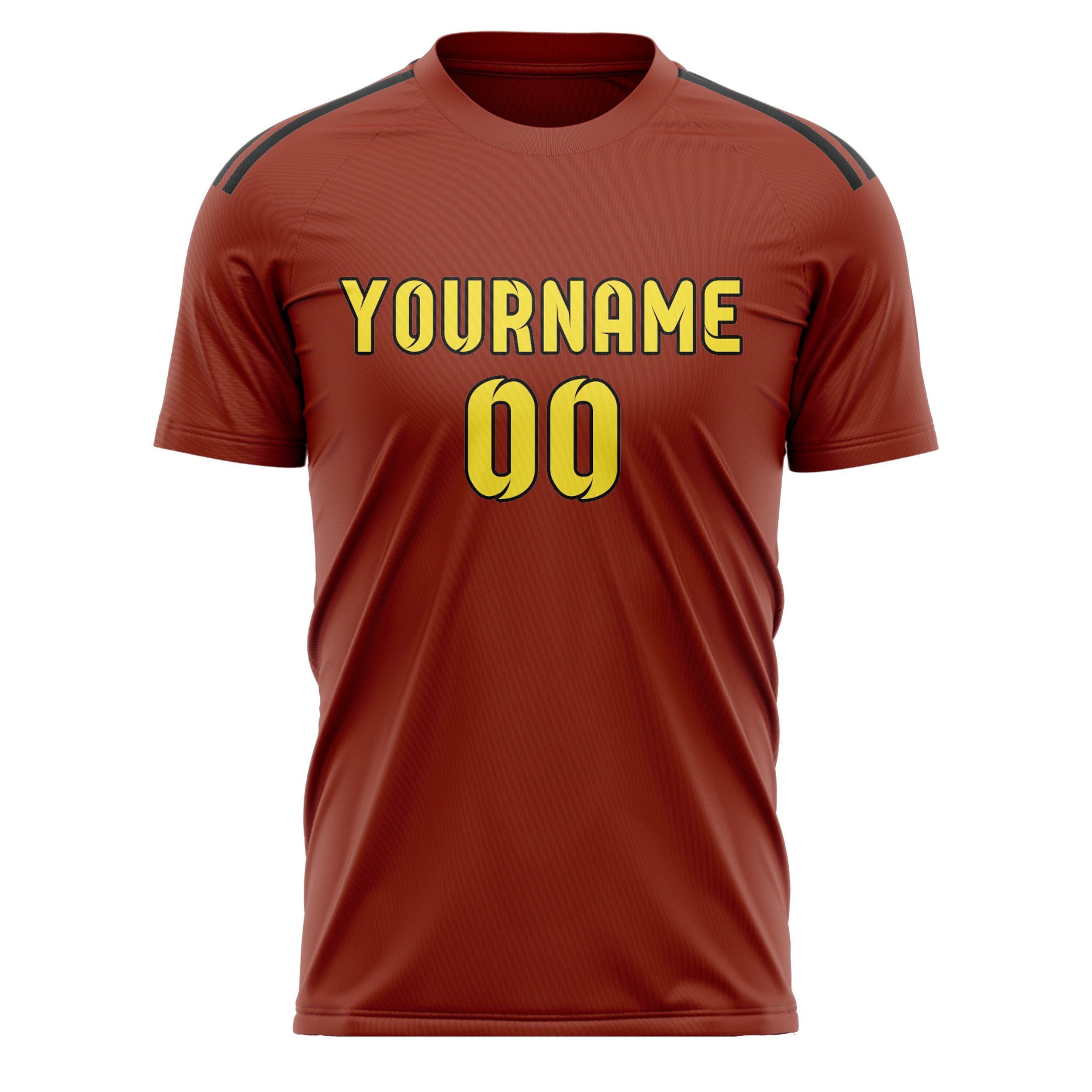 Custom Coral Red Light Yellow Soccer Jersey