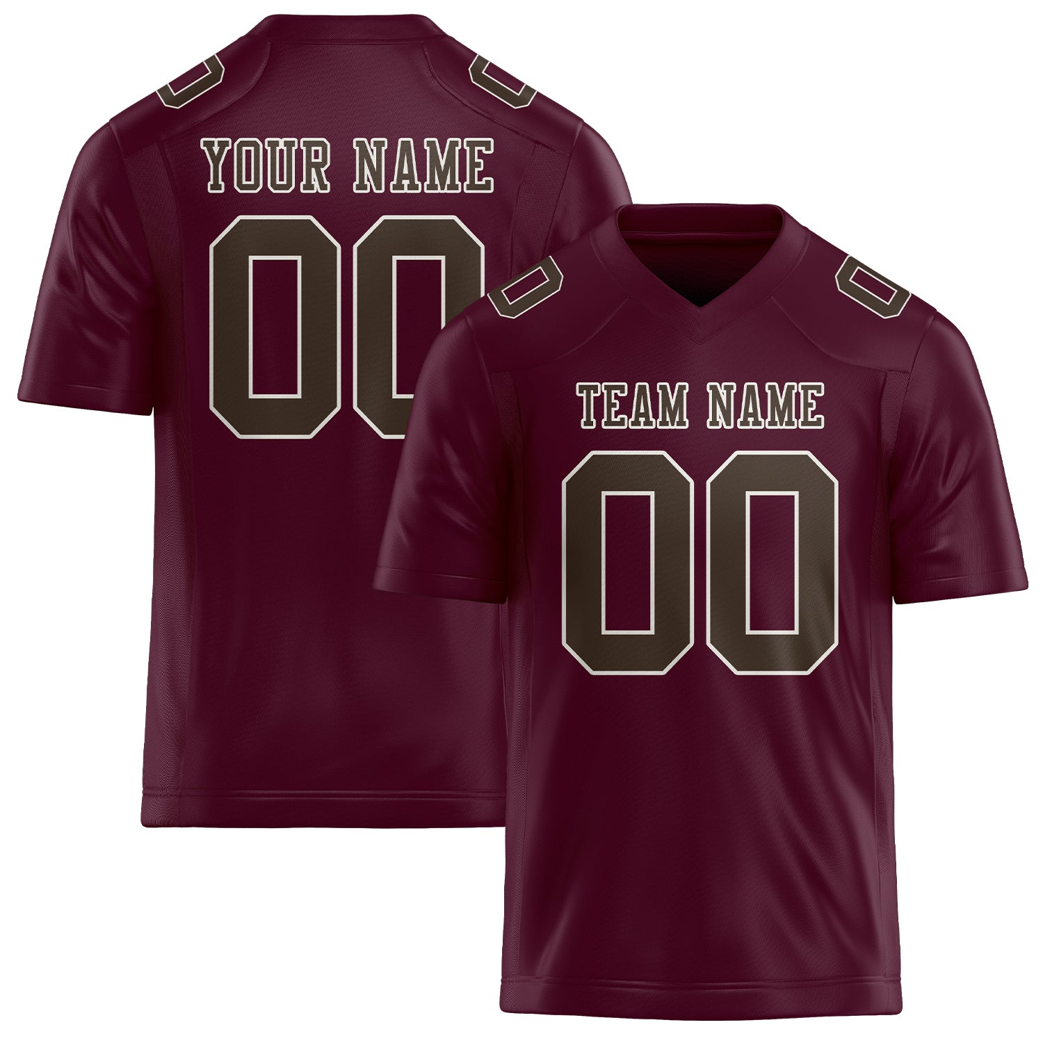 Custom Coral Red Brown Football Jersey