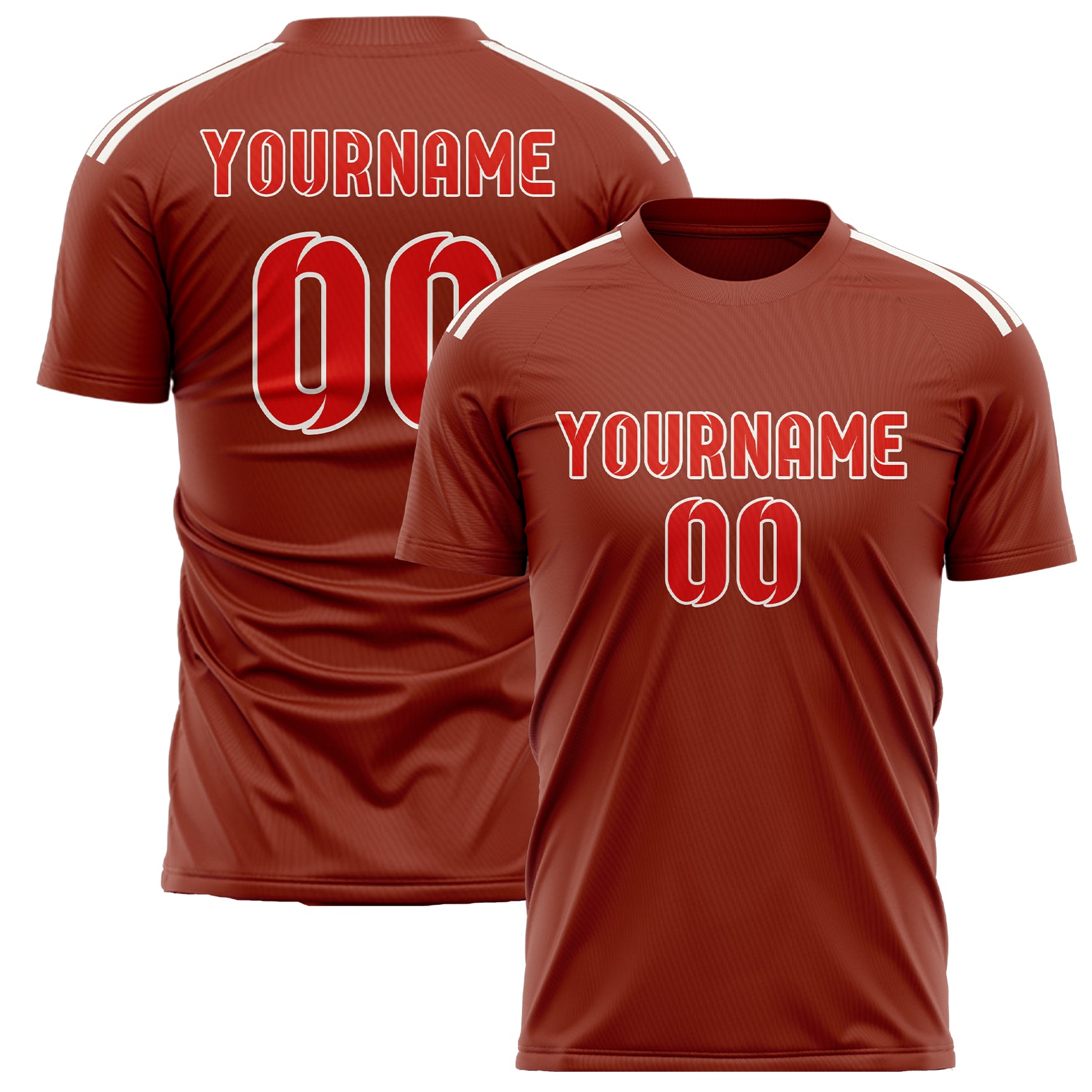 Custom Coral Red Orange Red Soccer Jersey