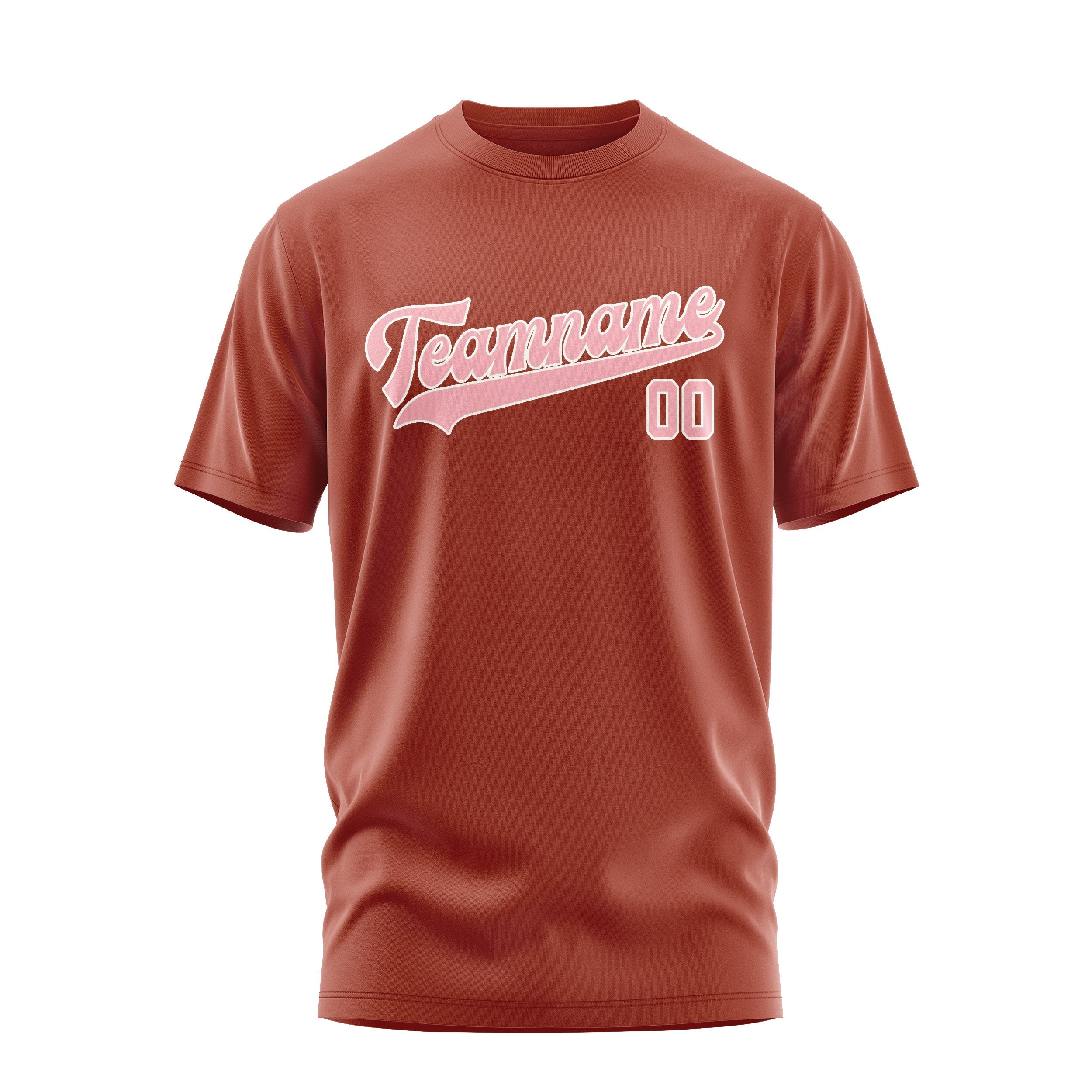 Custom Coral Red Light Pink T-Shirt