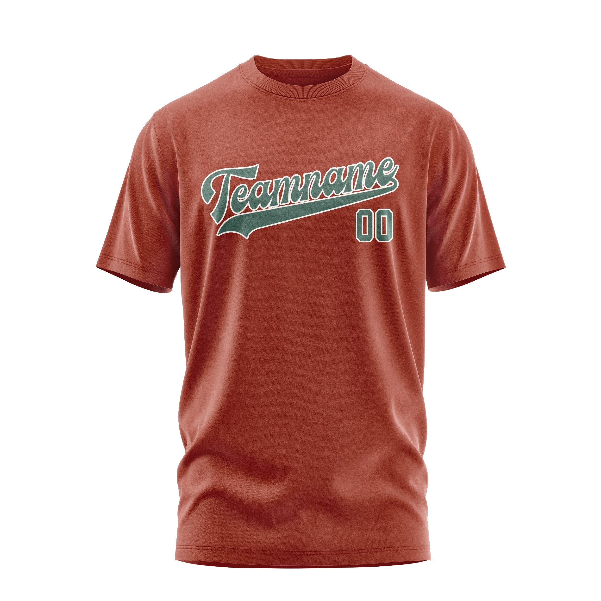 Custom Coral Red Blue Green T-Shirt