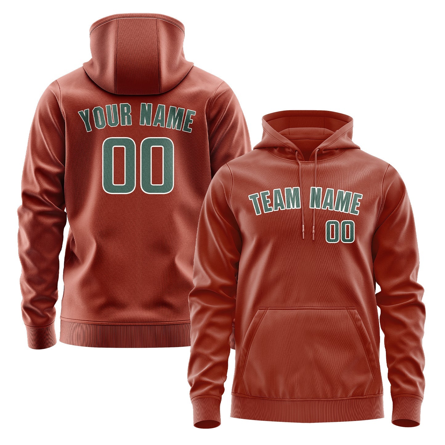 Custom Coral Red Blue Green Hoodie
