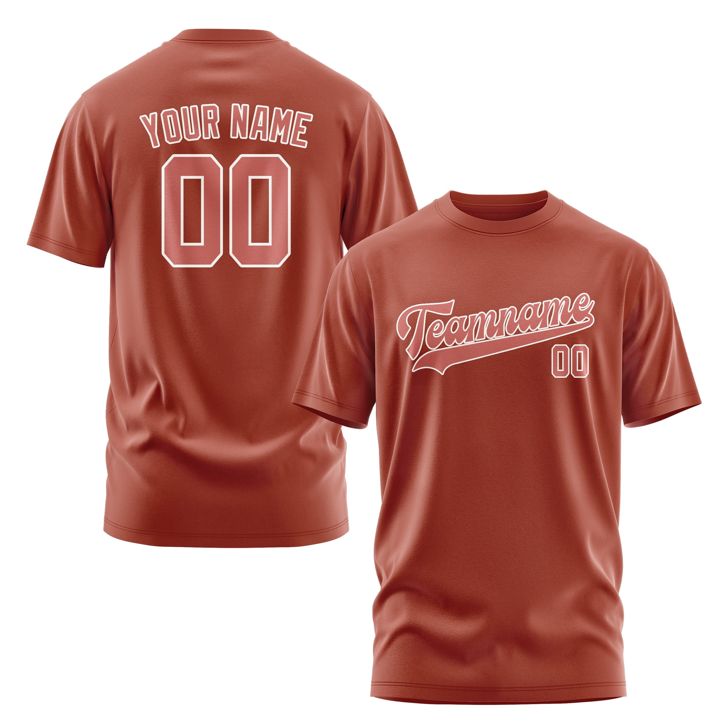 Custom Coral Red Copper Rose T-Shirt