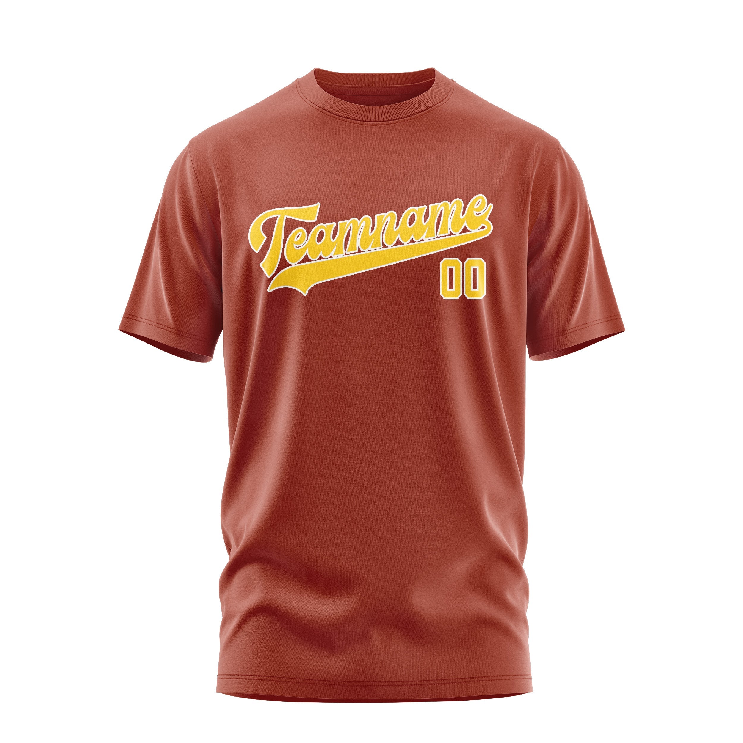 Custom Coral Red Gold T-Shirt