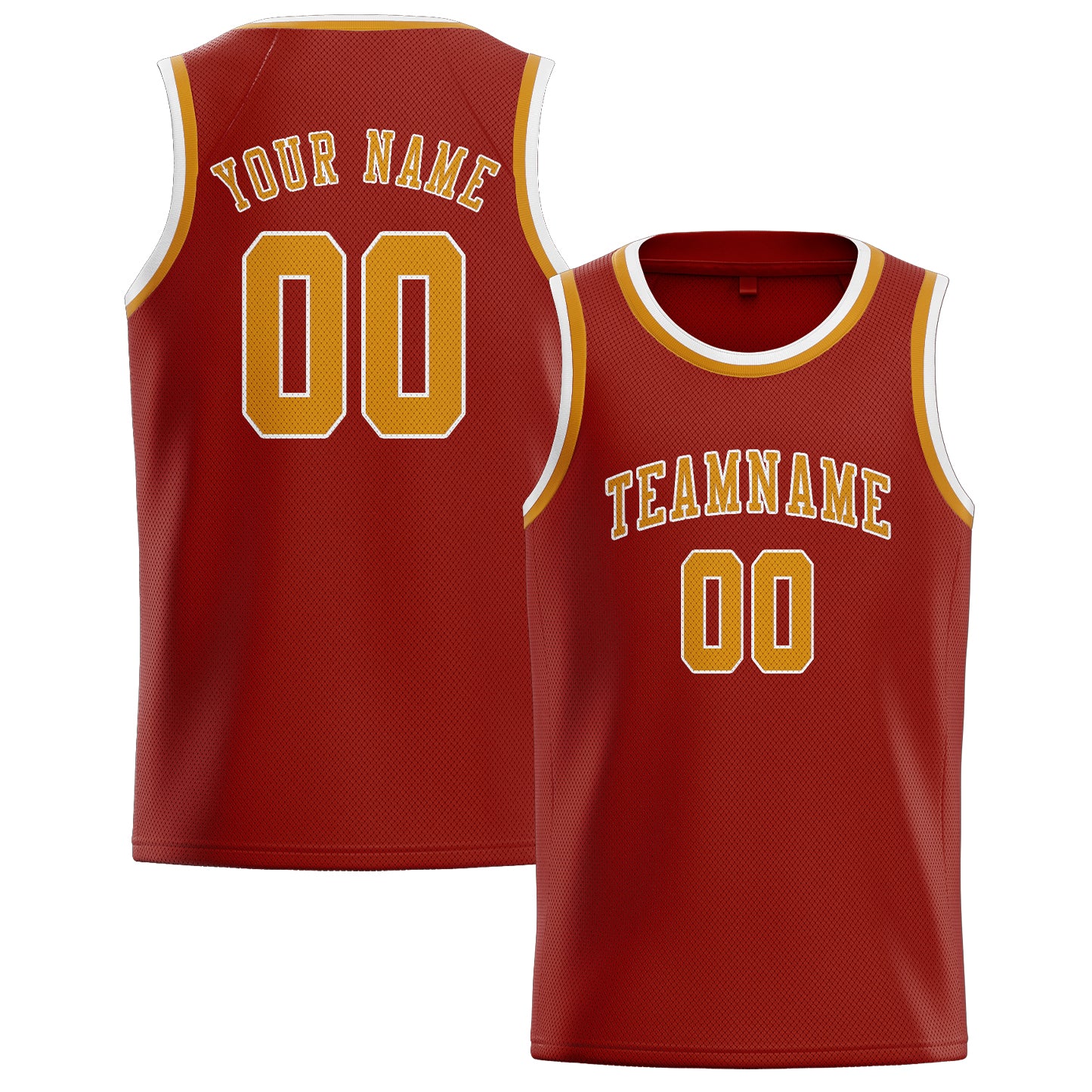 Custom Coral Red Yellow Basketball Jersey