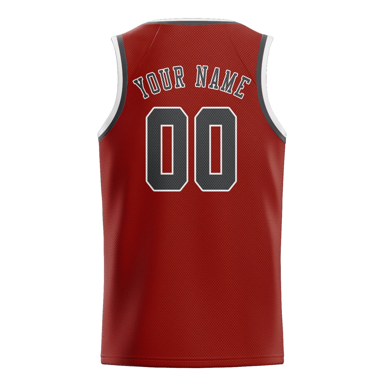 Custom Coral Red Dark Grey Basketball Jersey