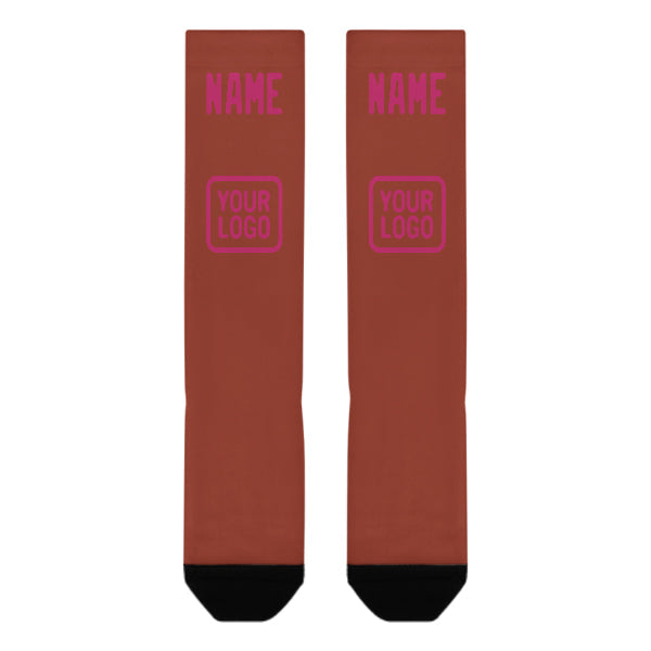 Custom Coral Red Pink Knee-High Sock