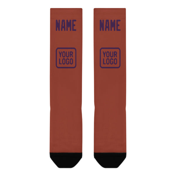 Custom Coral Red Purple Knee-High Sock