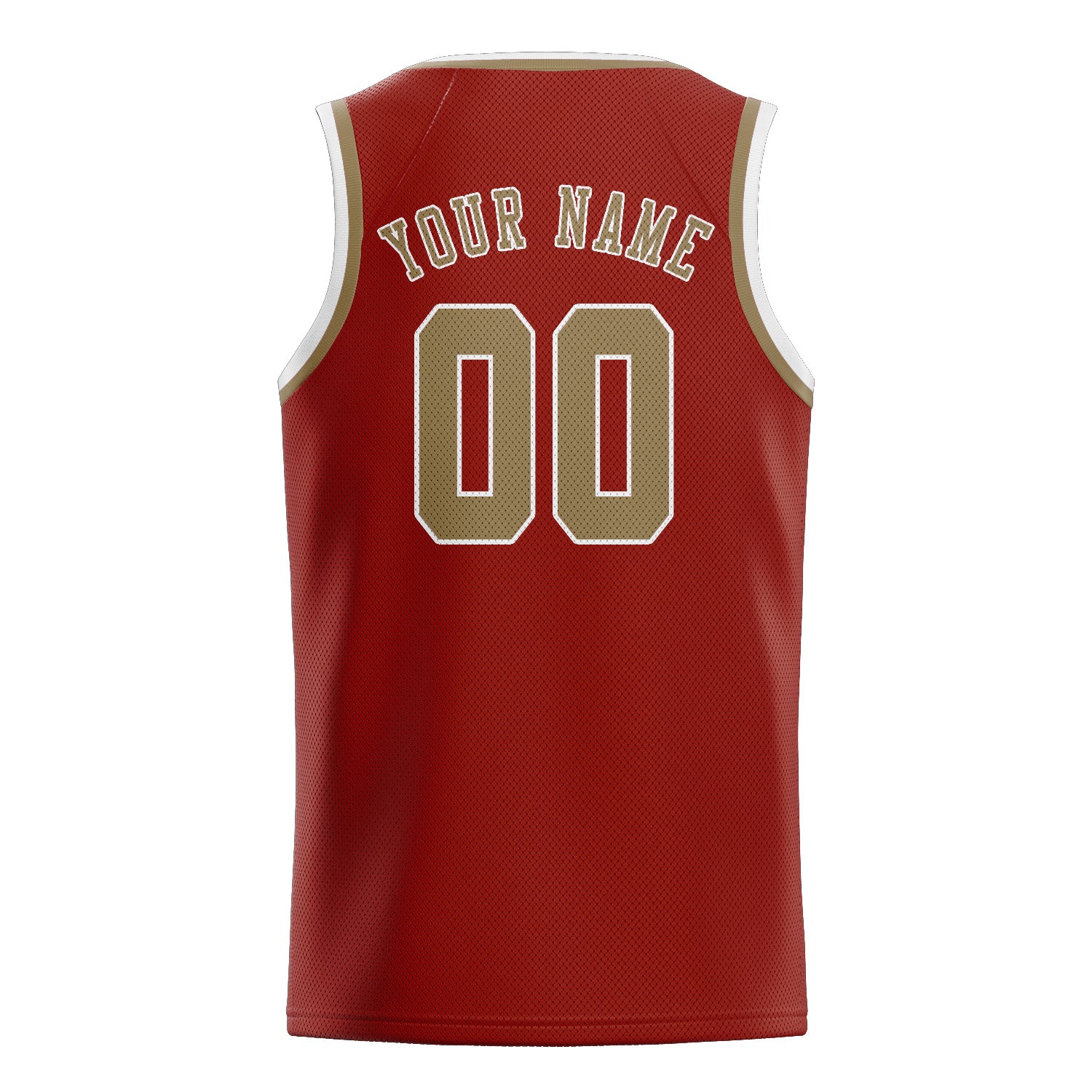 Custom Coral Red Light Khaki Basketball Jersey