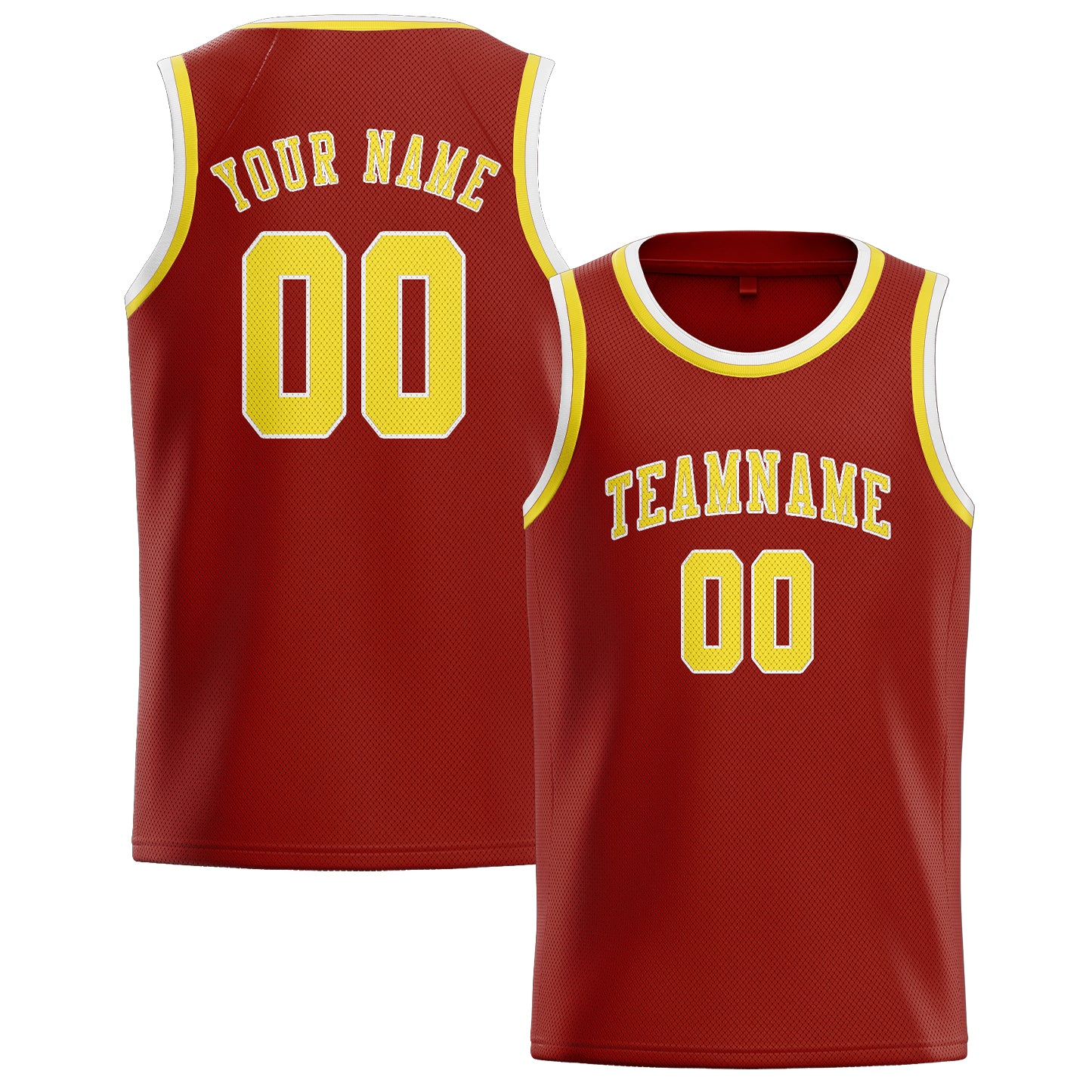 Custom Coral Red Light Yellow Basketball Jersey