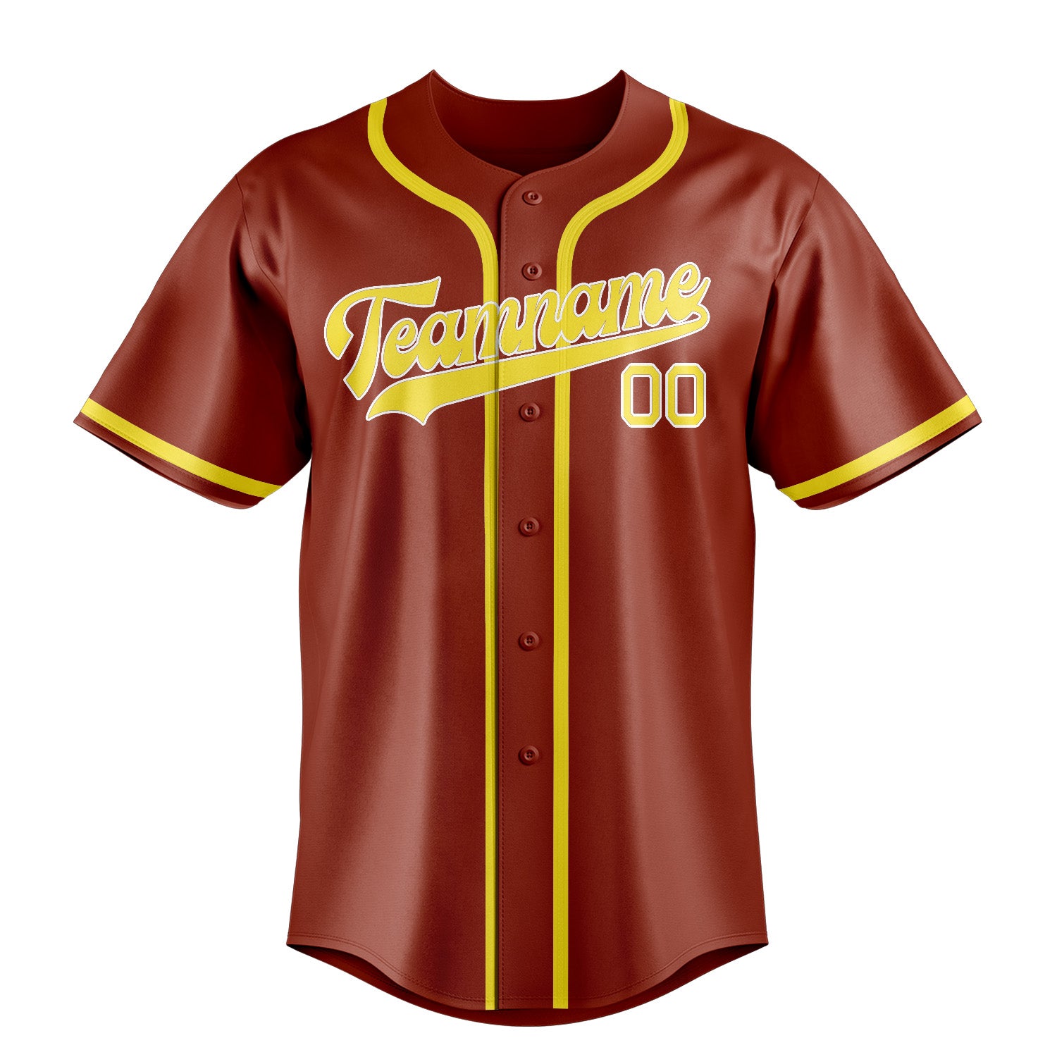 Custom Coral Red Light Yellow Baseball Jersey