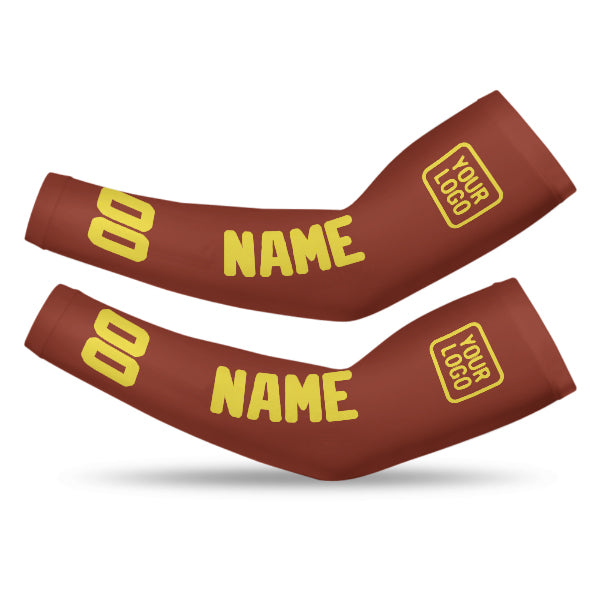 Custom Coral Red Light Yellow Arm Sleeve