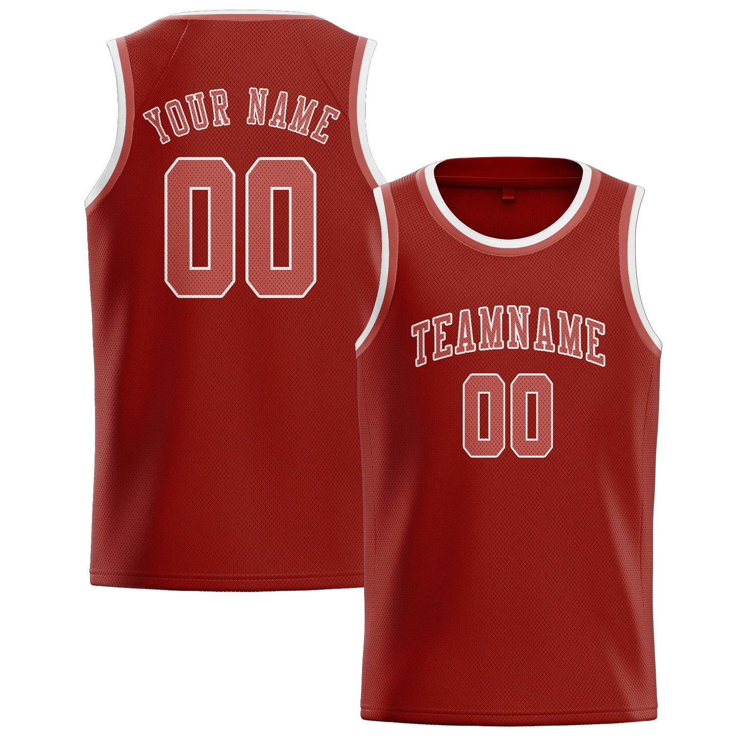 Custom Coral Red Copper Rose Basketball Jersey