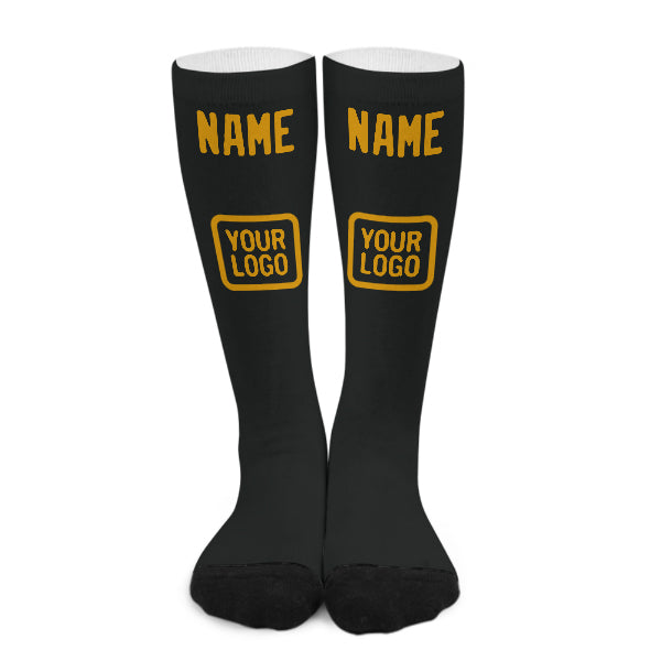 Custom Black Yellow Knee-High Sock