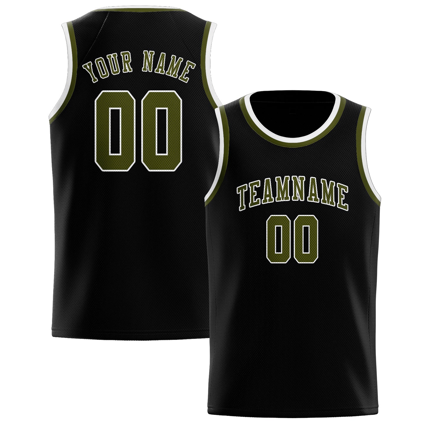 Custom Black Olive Basketball Jersey
