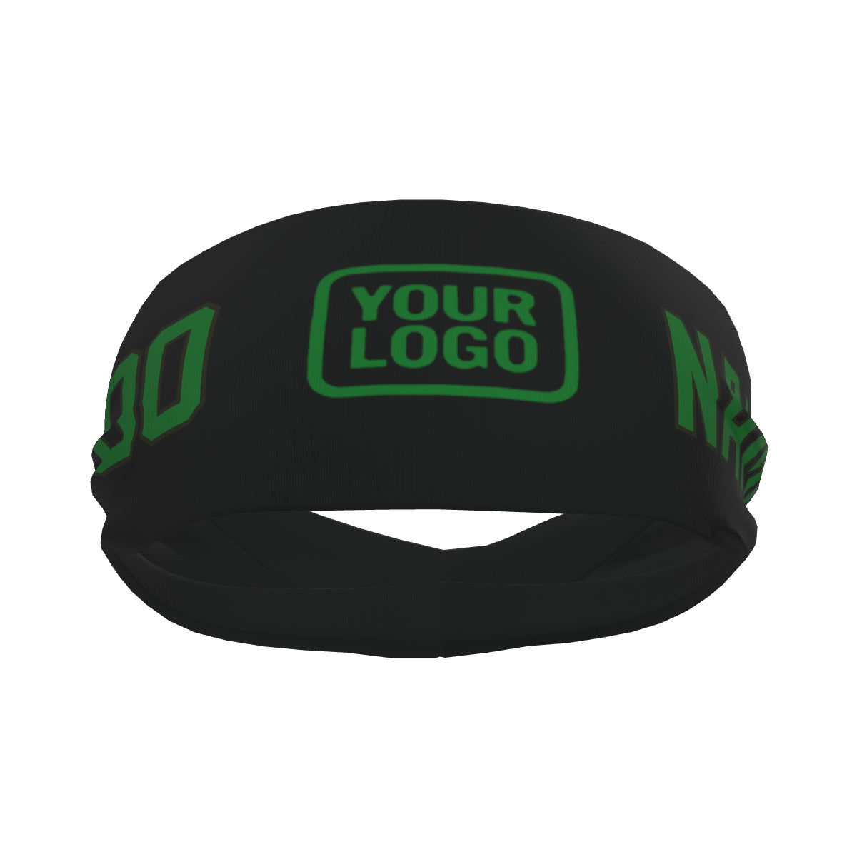 Custom Black Emerald Green Sports headband