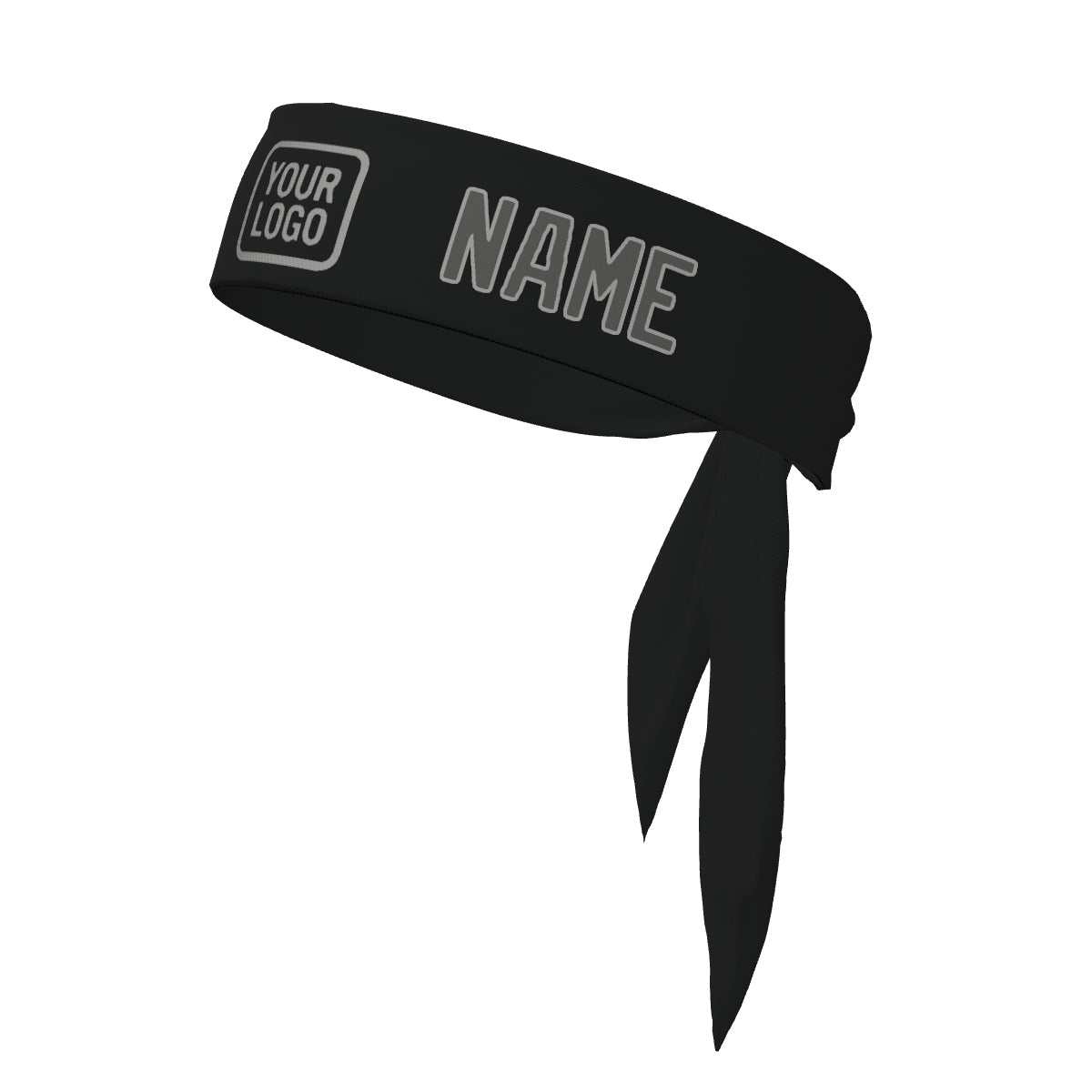 Custom Black Dark Grey Headband
