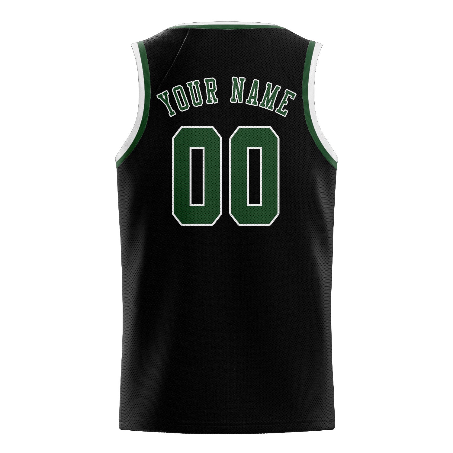 Custom Black Dark Green Basketball Jersey