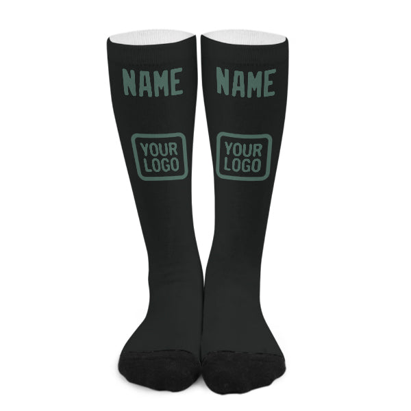 Custom Black Blue Green Knee-High Sock