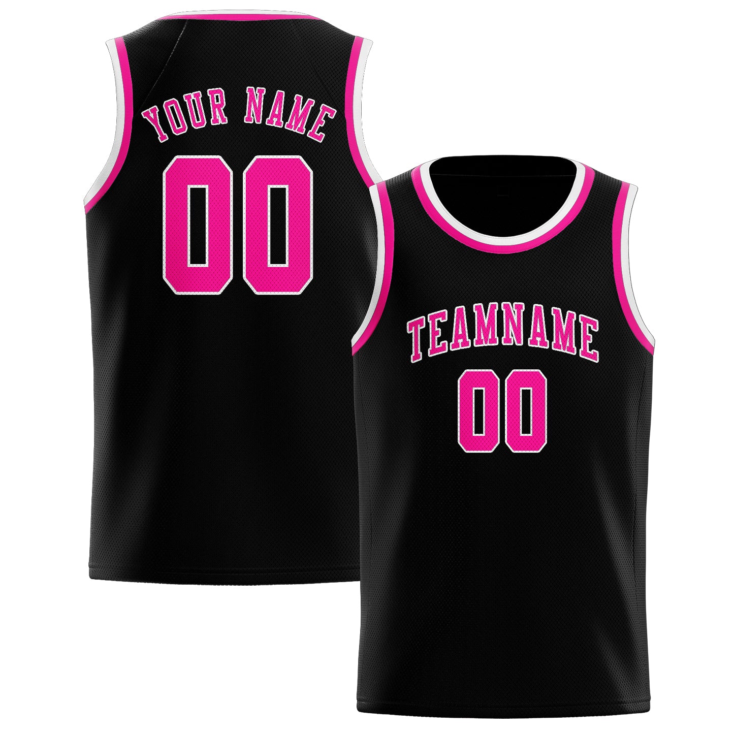 Custom Black Pink Basketball Jersey