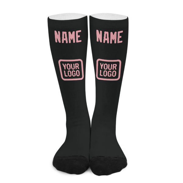 Custom Black Light Pink Knee-High Sock