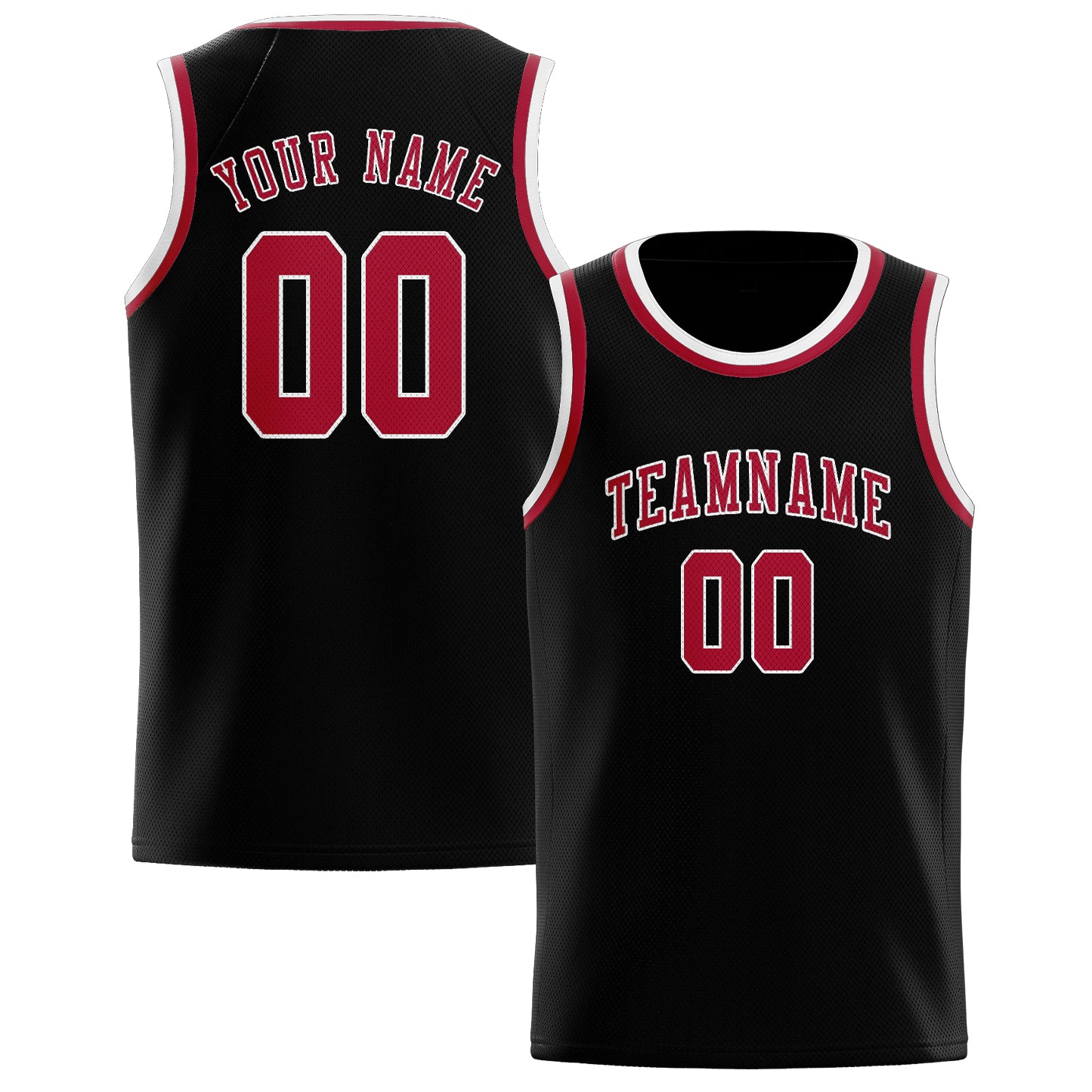 Custom Black Red Basketball Jersey