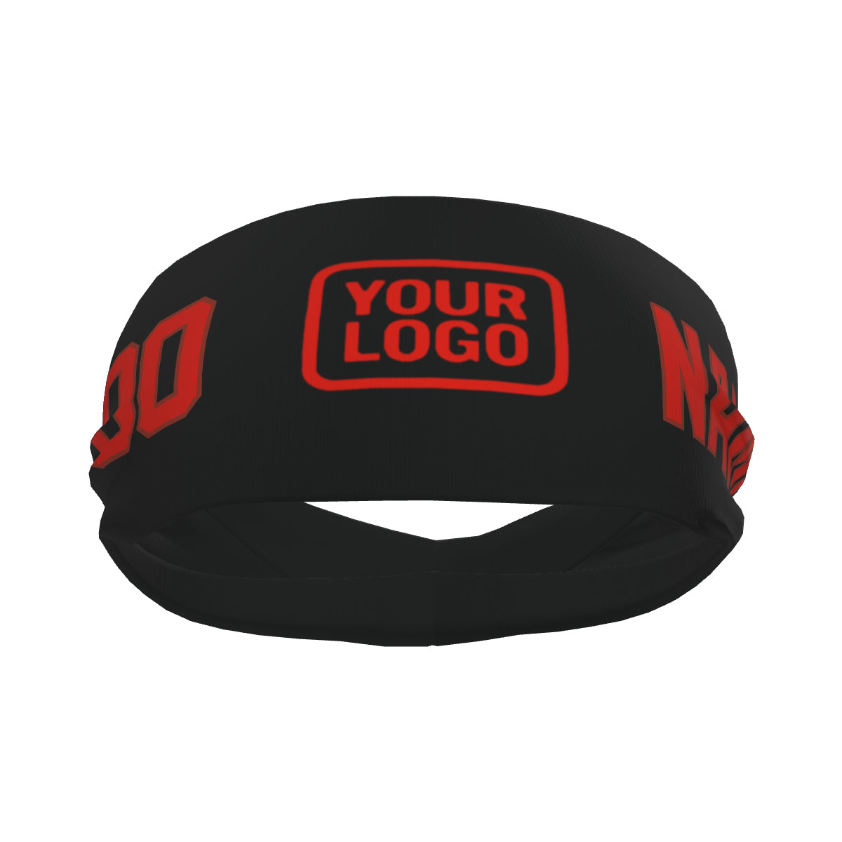Custom Black Orange Red Sports headband