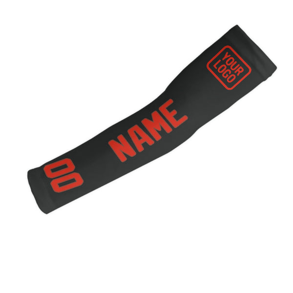 Custom Black Orange Red Arm Sleeve