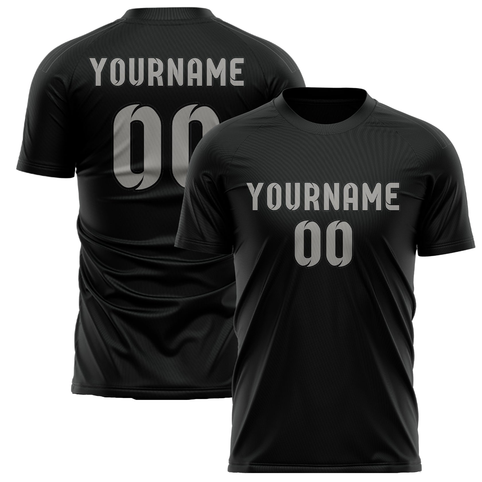 Custom Black Gray Soccer Jersey