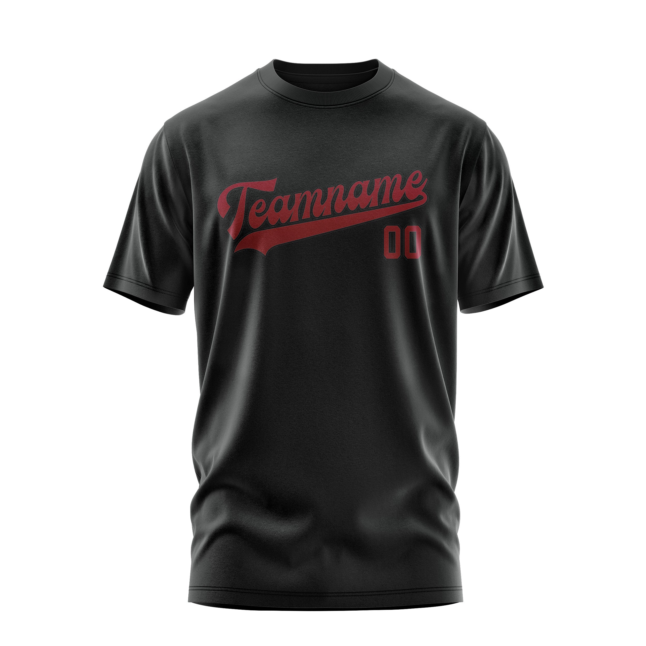 Custom Black Crimson Red T-Shirt