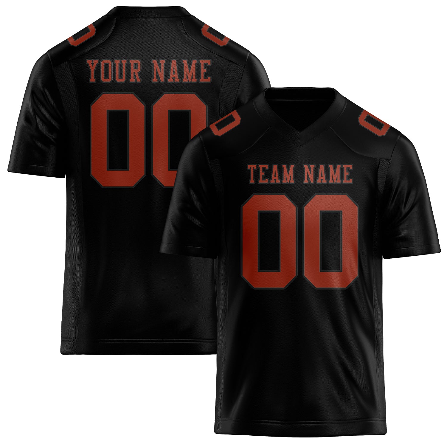 Custom Black Coral Red Football Jersey