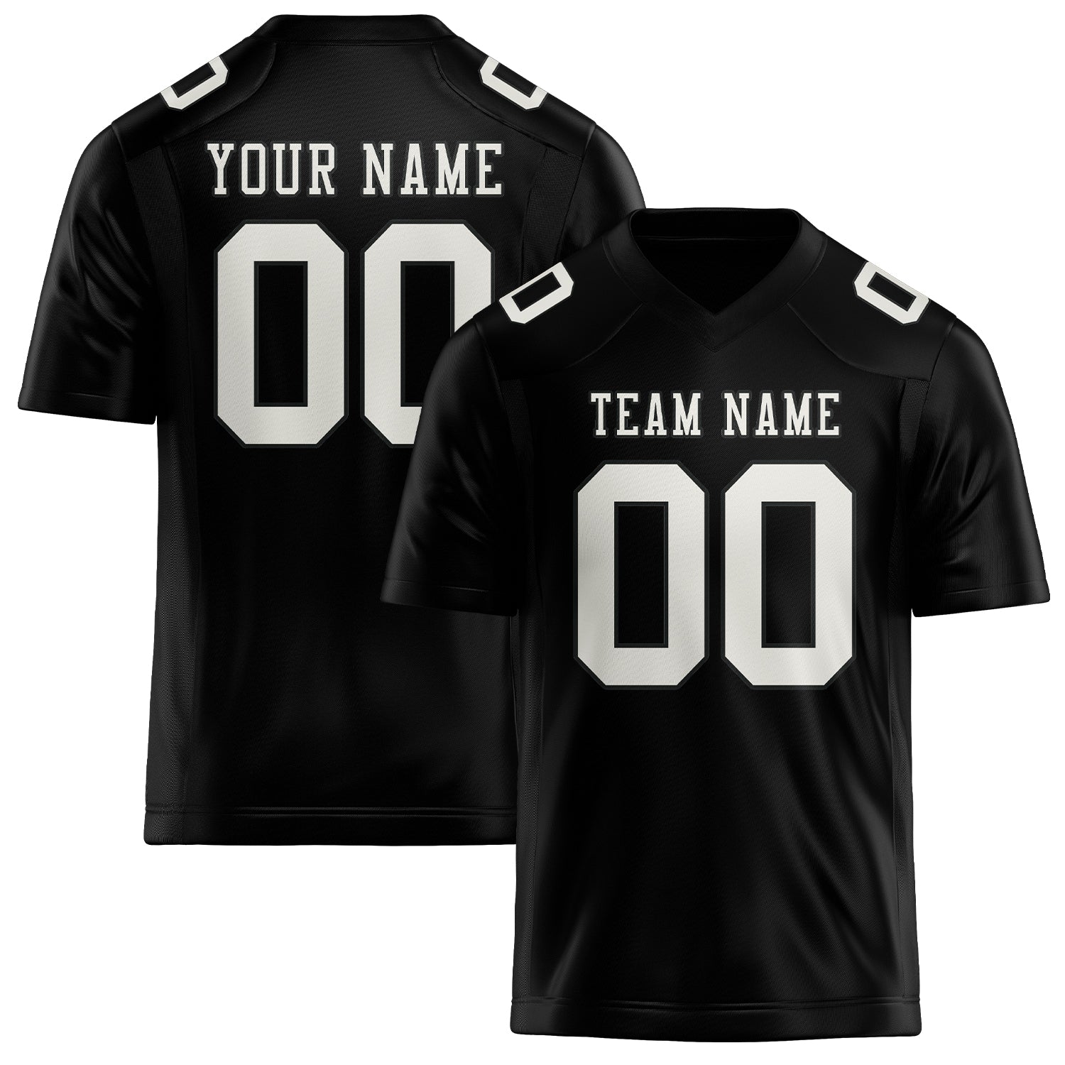 Custom Black White Football Jersey