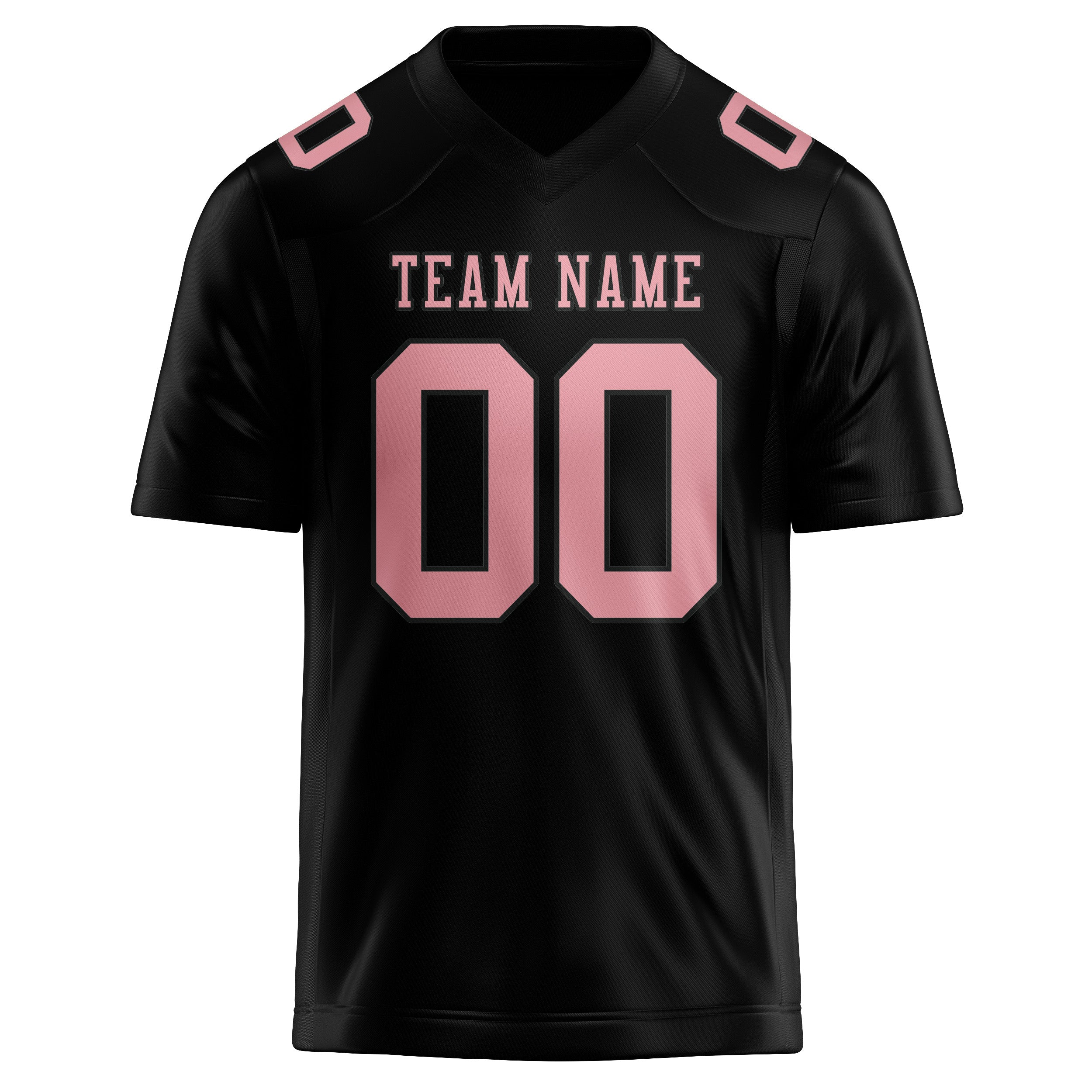 Custom Black Light Pink Football Jersey