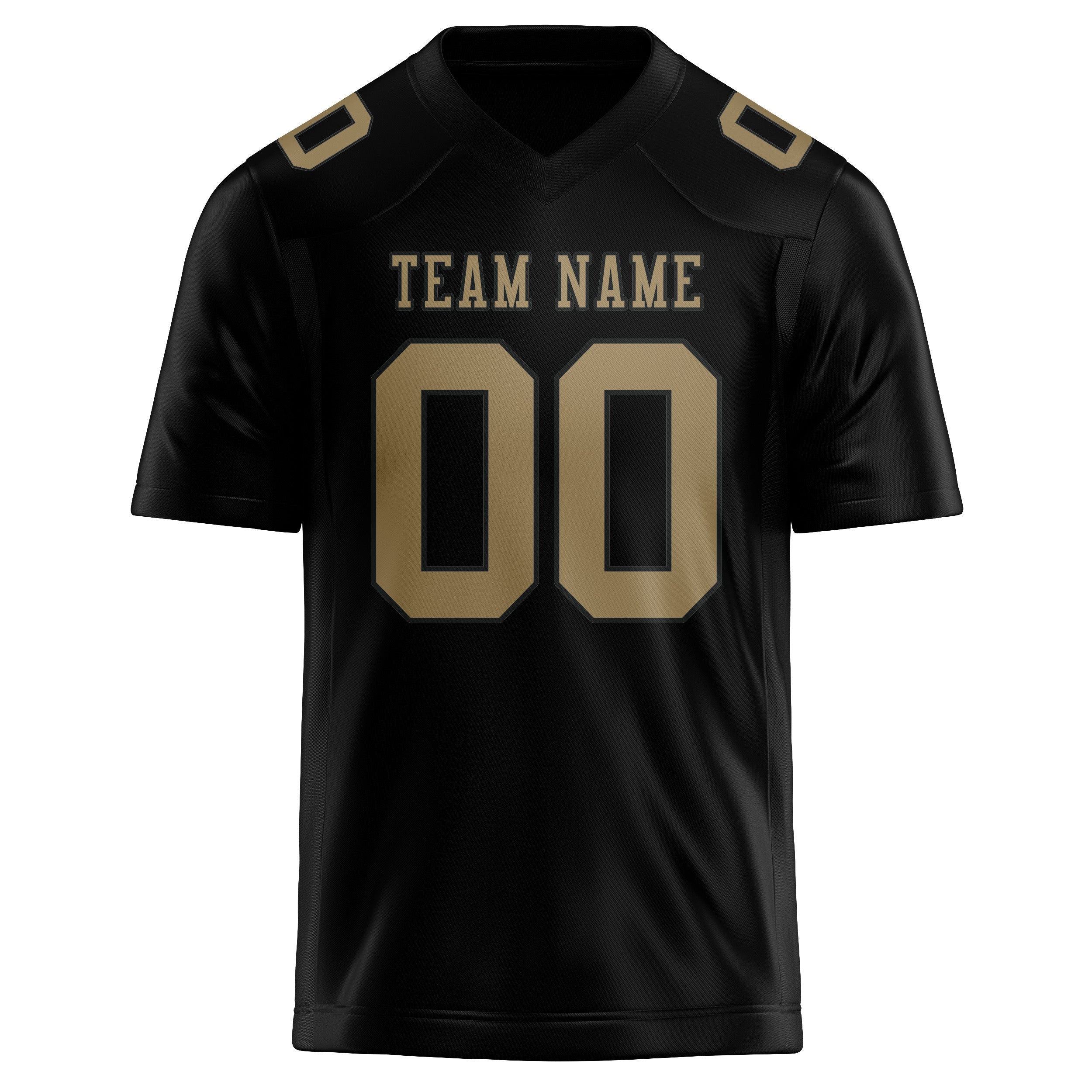Custom Black Light Khaki Football Jersey