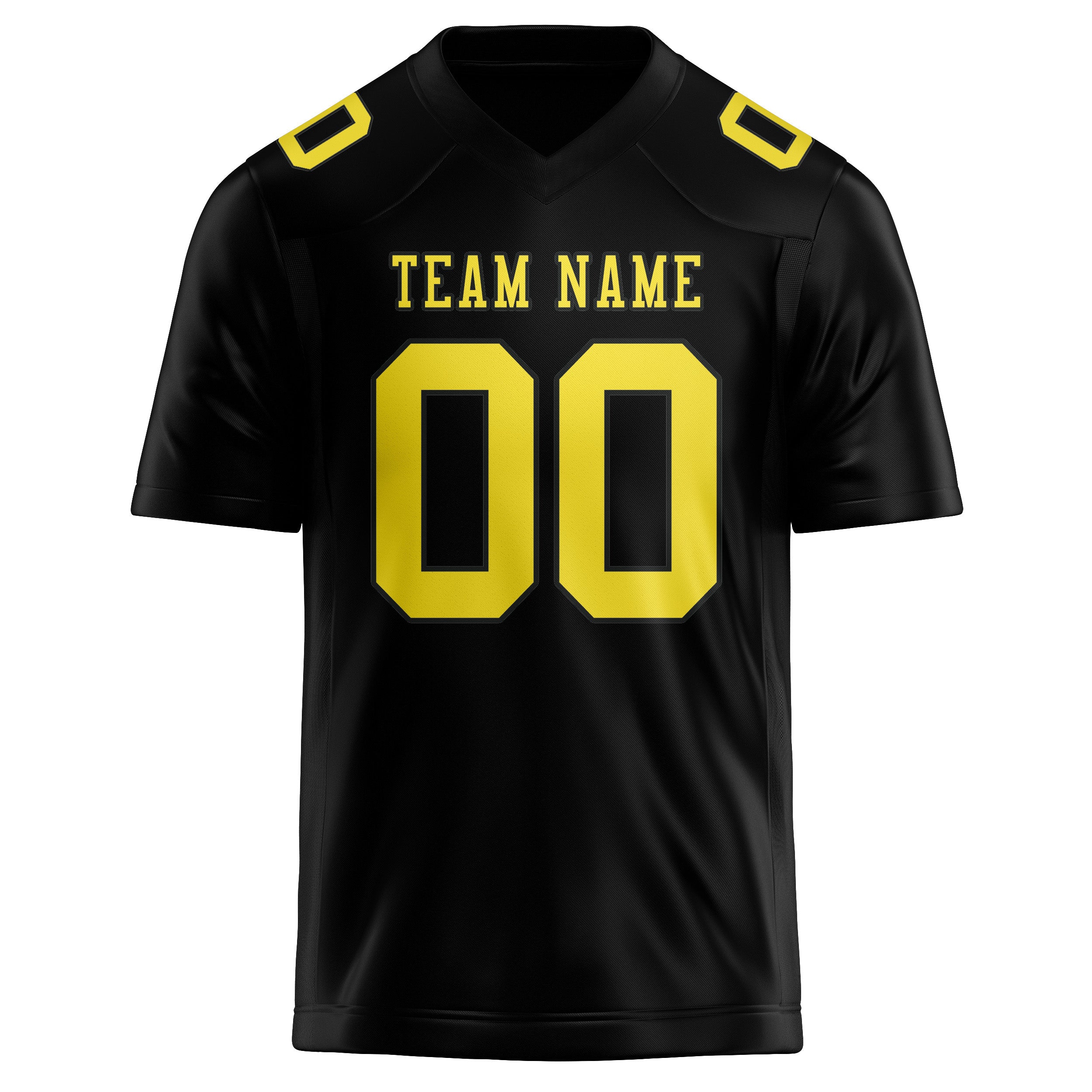 Custom Black Light Yellow Football Jersey