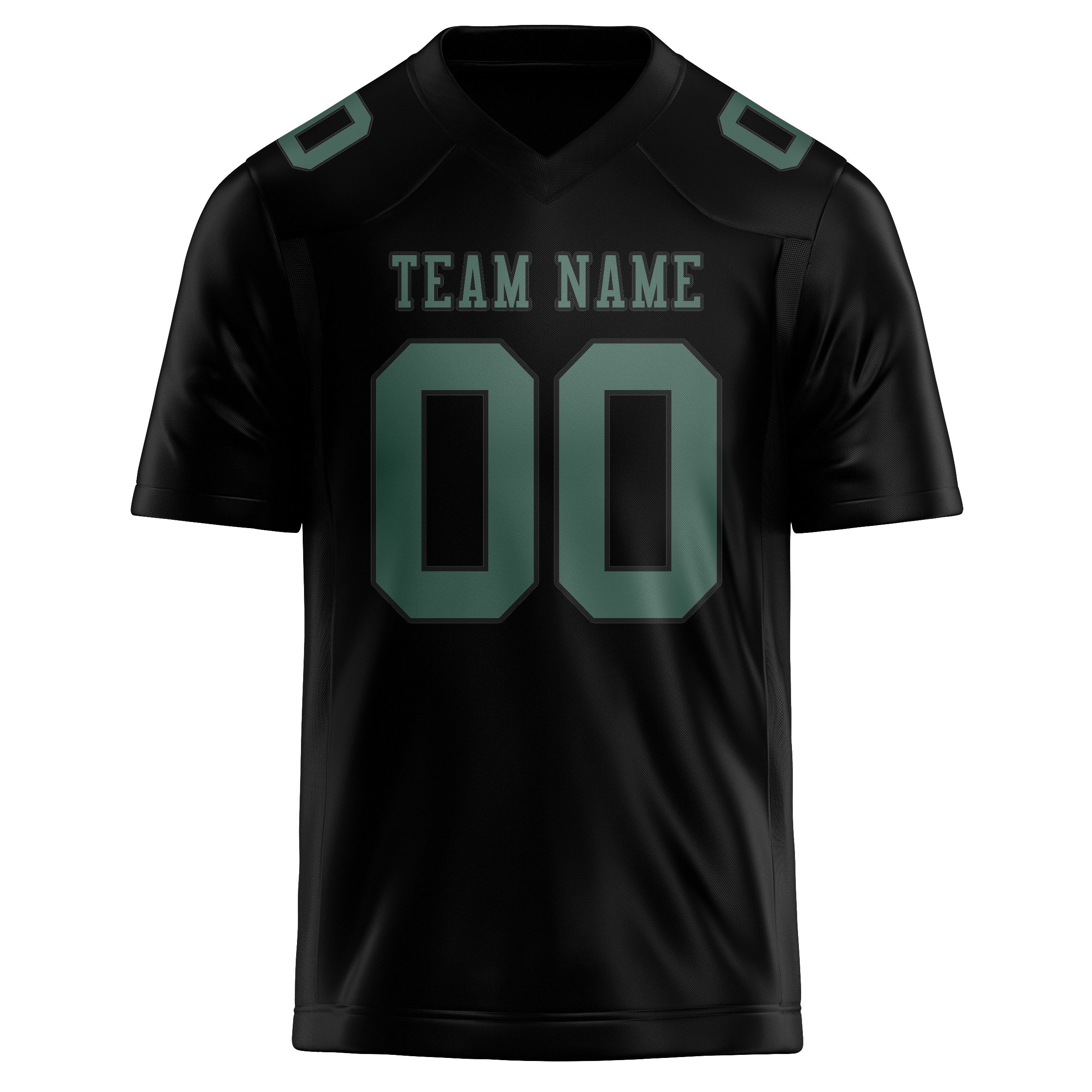 Custom Black Blue Green Football Jersey