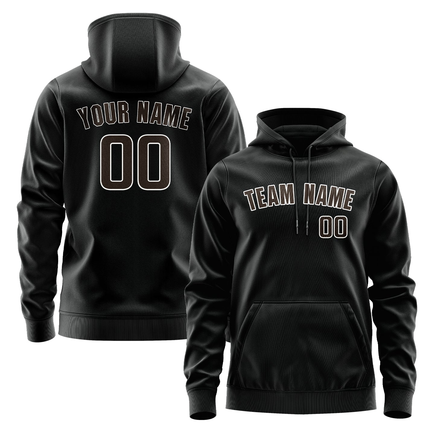 Custom Black Brown Hoodie