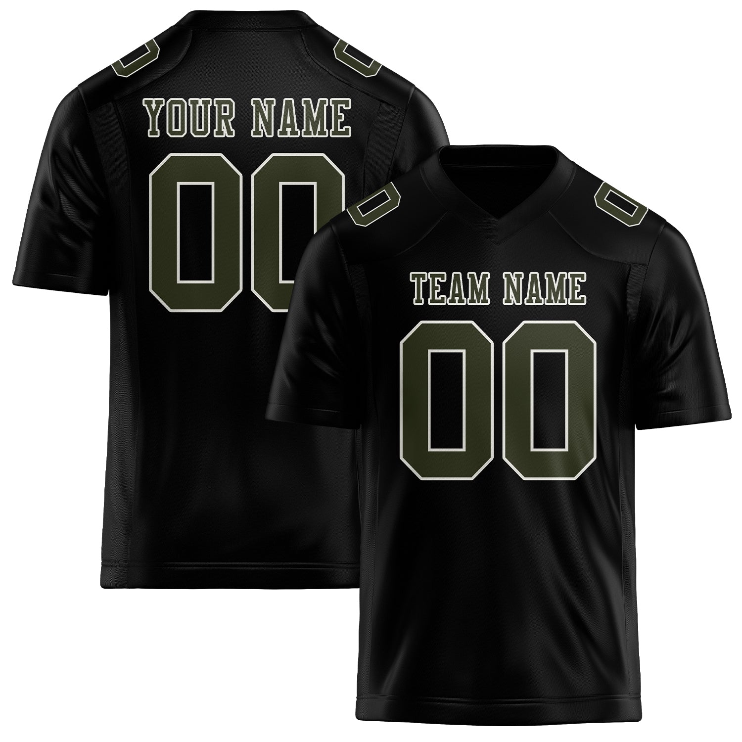 Custom Black Olive Football Jersey