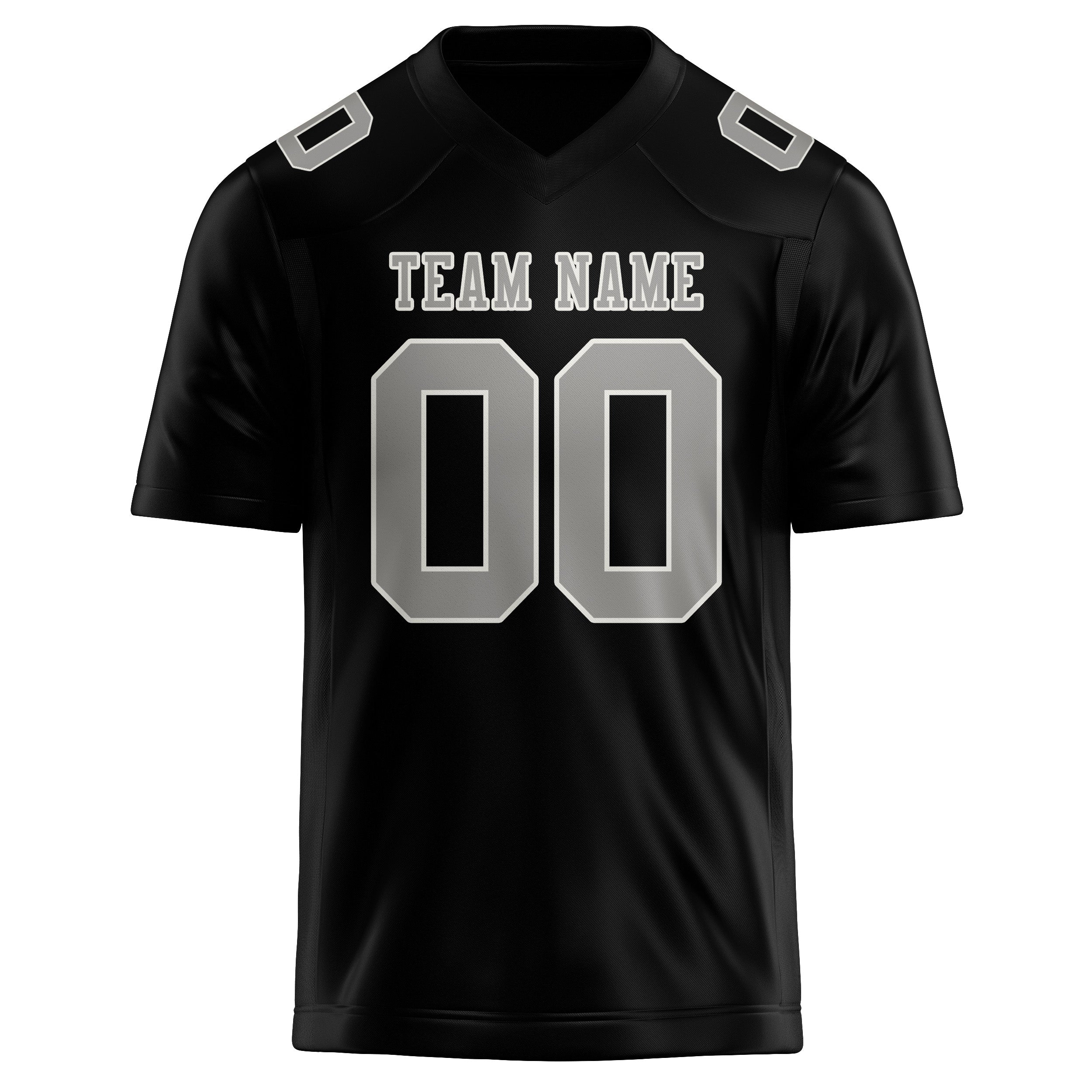 Custom Black Gray Football Jersey