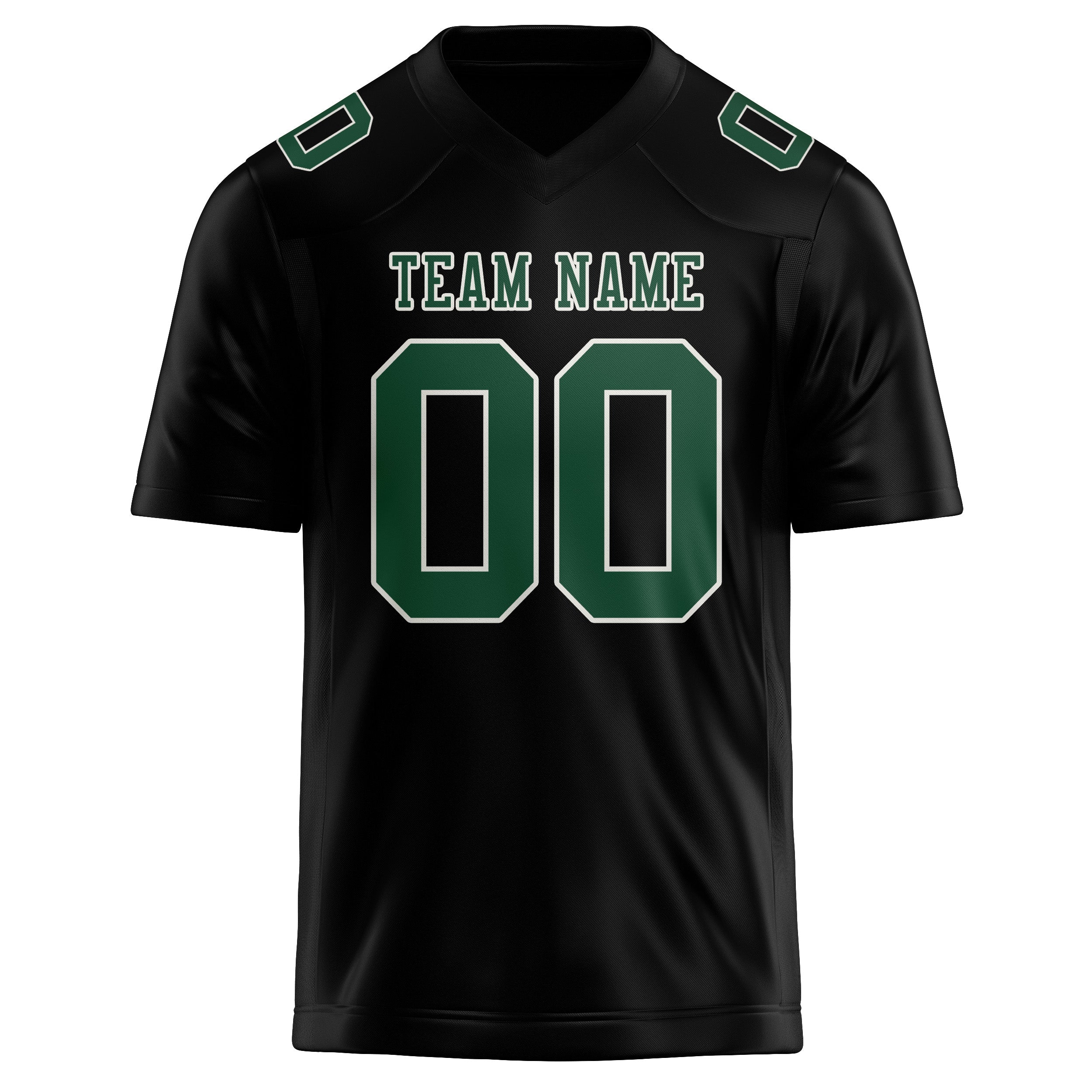 Custom Black Green Football Jersey
