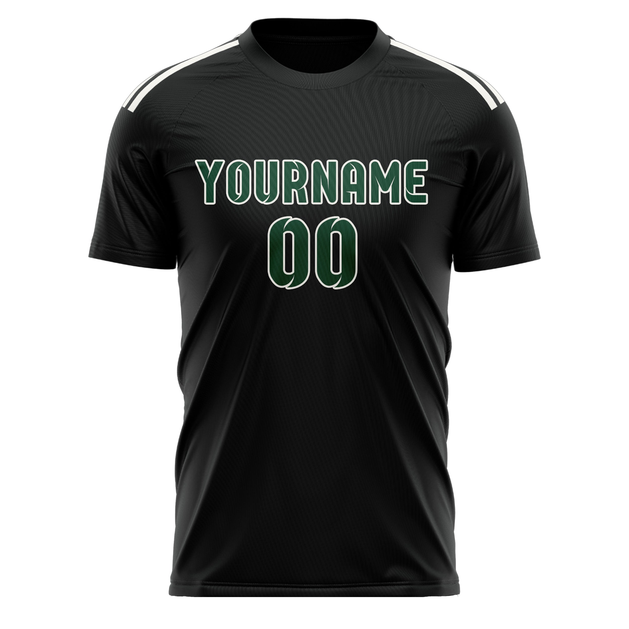 Custom Black Green Soccer Jersey